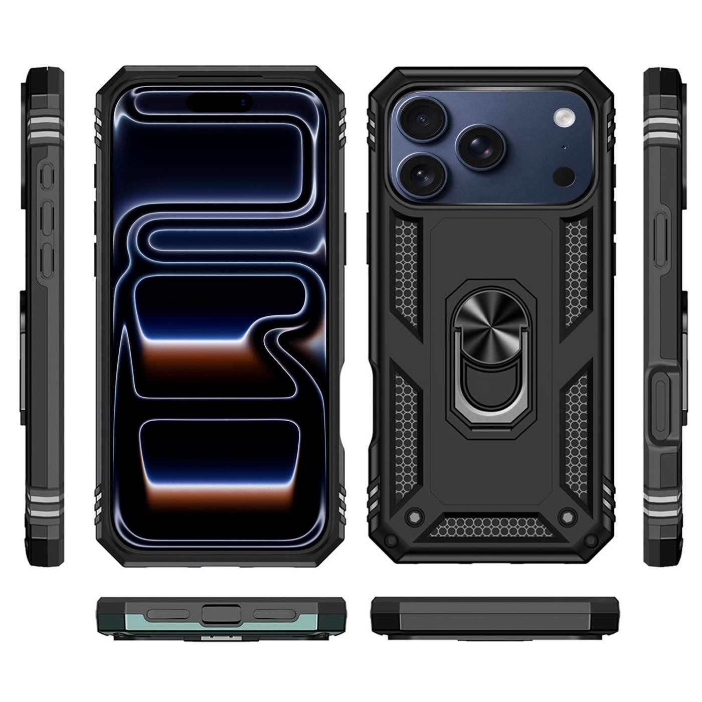 CoolGadget Handyhülle Armor Shield Case für Apple iPhone 17 Pro Max 6,9 Zoll, Outdoor mit Magnet Ringhalterung Handy Hülle für iPhone 17 Pro Max