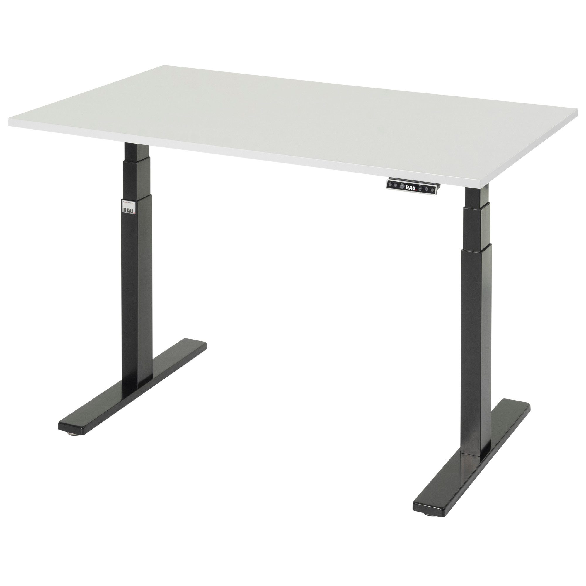RAU Schreibtisch Schreibtisch adlatus 100 1250x800x650-1300 M-Platte schwarz