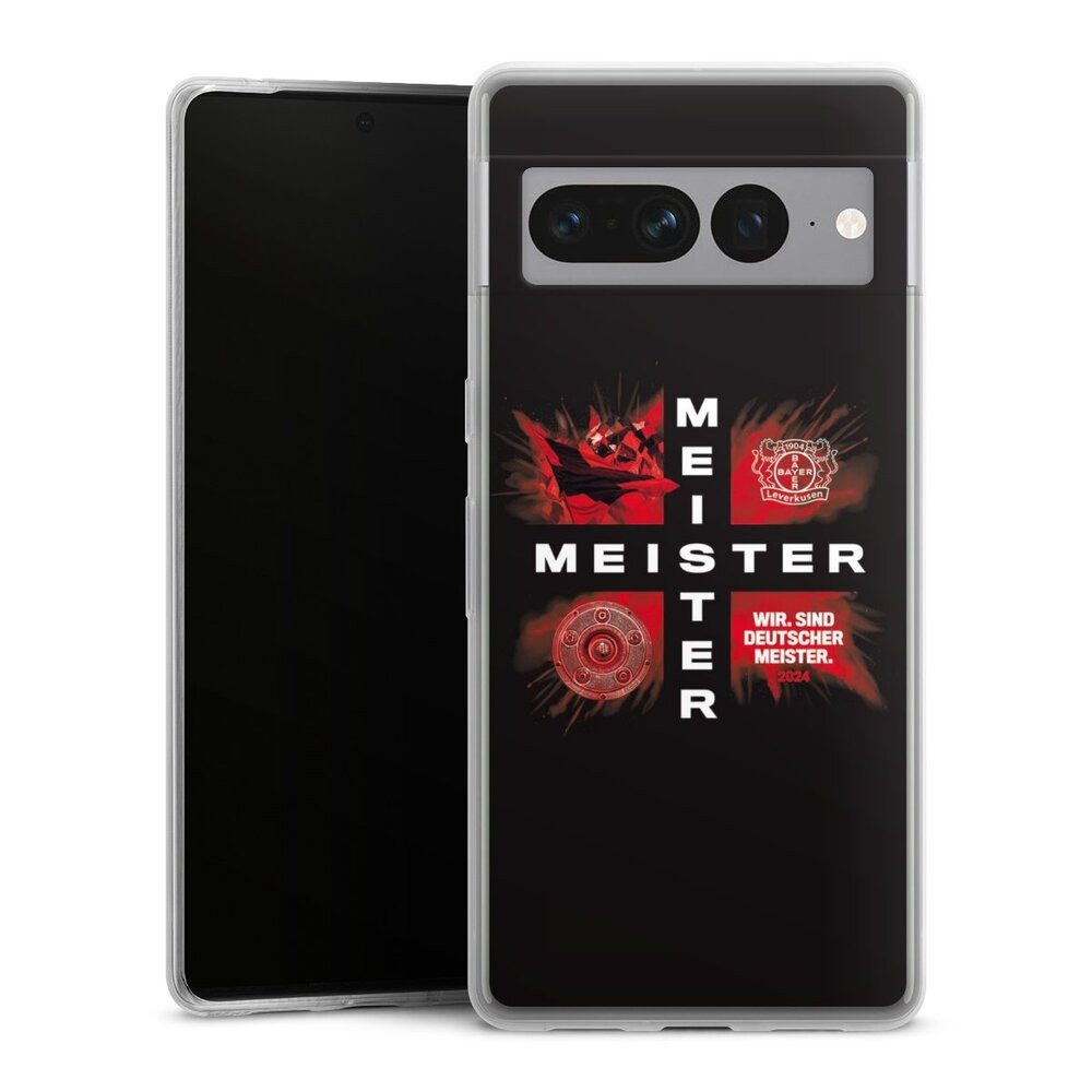 DeinDesign Handyhülle Bayer 04 Leverkusen Meister Offizielles Lizenzprodukt, Google Pixel 7 Pro Slim Case Silikon Hülle Ultra Dünn Schutzhülle