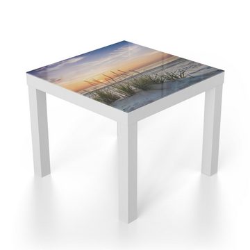 DEQORI Couchtisch 'Sonnenuntergang am Strand', Glas Beistelltisch Glastisch modern