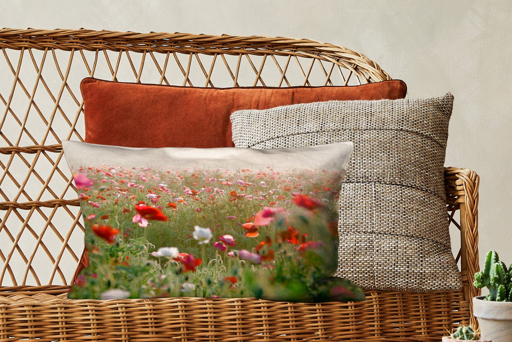 - Füllung, Dekokissen Schlafzimmer Zierkissen, Farben Mohn MuchoWow - Dekokissen Wohzimmer Dekoration, Pastell, mit