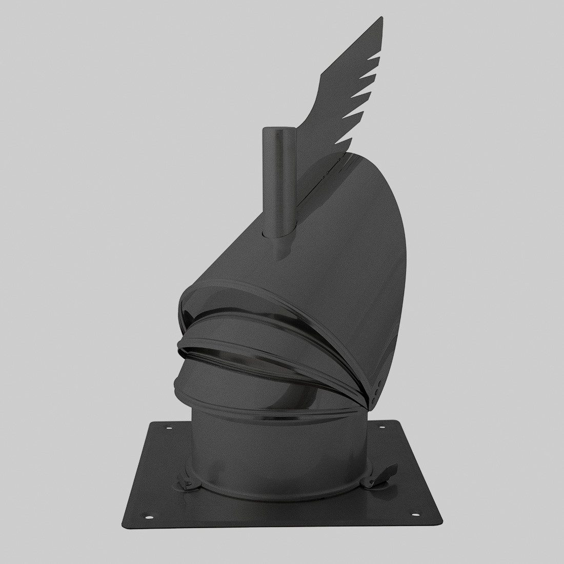 Subtiel Schornstein Schornsteinaufsatz Rotowent Dragon 1 mit Montageplatte