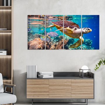 DEQORI Glasbild 'Meeresschildkröte nah', 'Meeresschildkröte nah', Glas Wandbild Bild schwebend modern