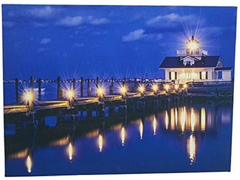 Leinwandbild LED Leinwandbild Seebrücke 38x28 cm