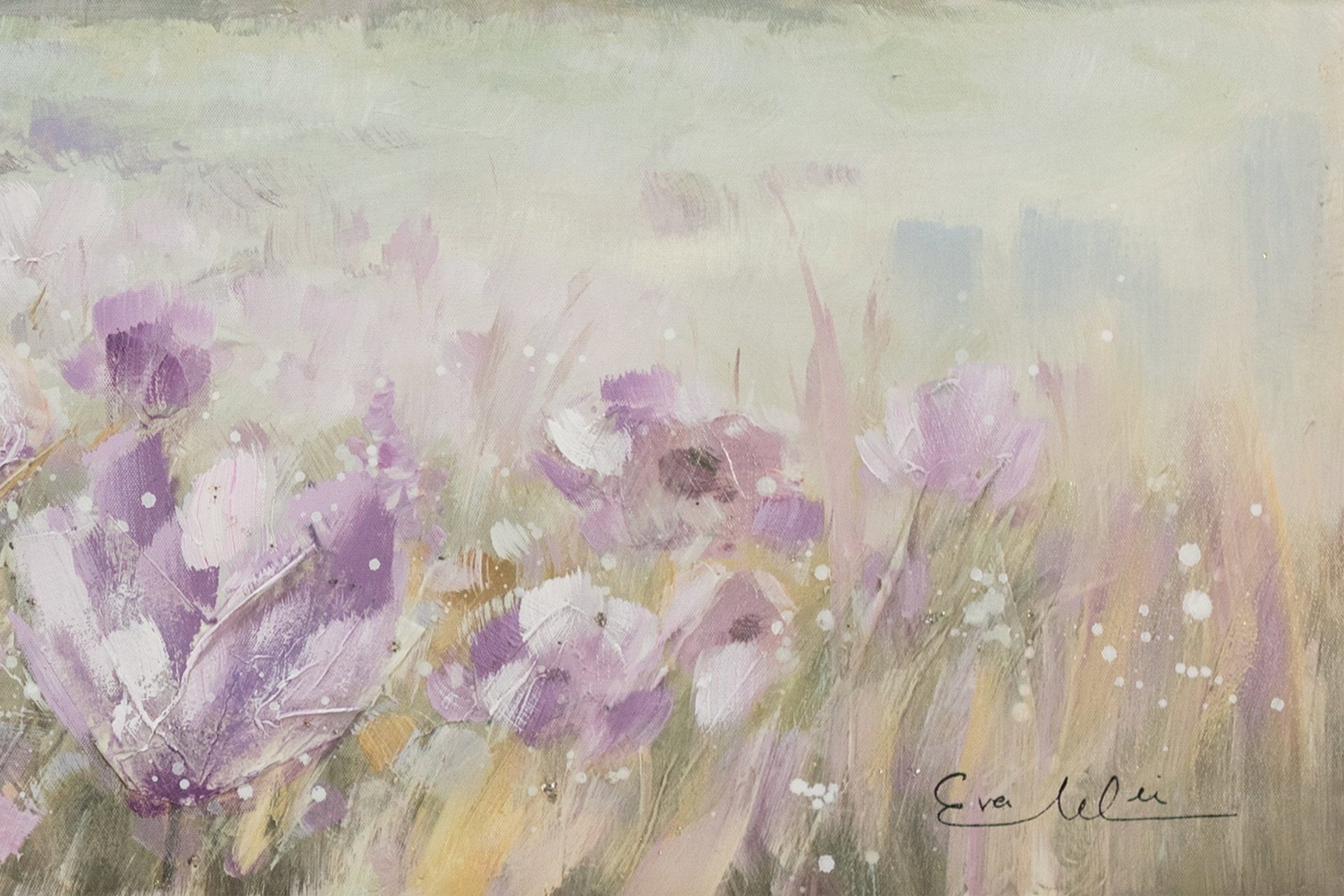 KUNSTLOFT Gemälde Blühender Sommer 150x50 cm, Leinwandbild 100% HANDGEMALT Wandbild Wohnzimmer