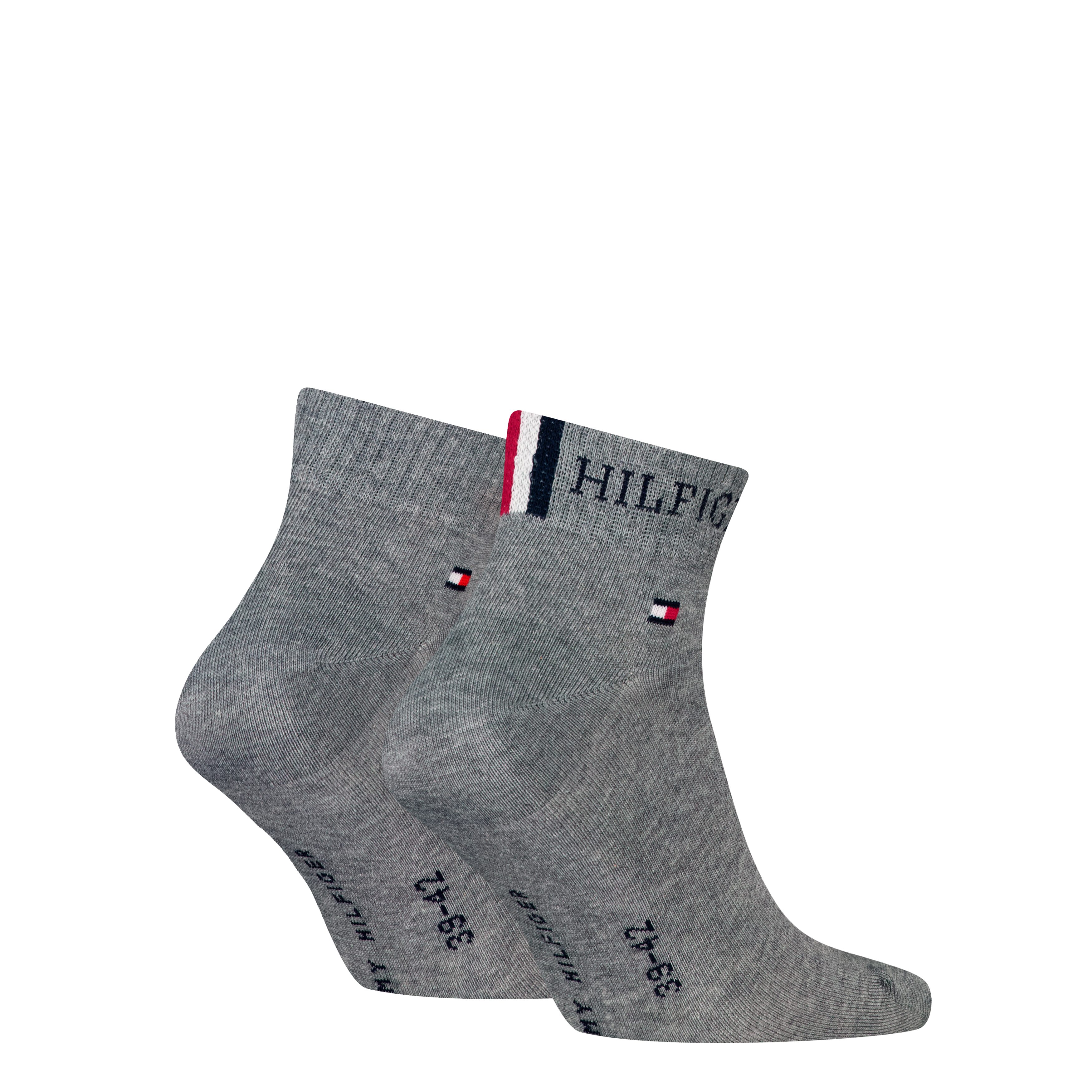 Tommy Hilfiger Kurzsocken TH MEN QUARTER 2P HILFIGER TAB (2 Paar) Logo-Flag und Schriftzug – Bild 2 von 2