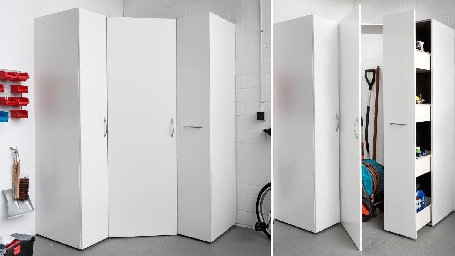 Wimex Mehrzweckschrank Eckschrank MRK Mehrzweckschrank Apothekerschrank weiß