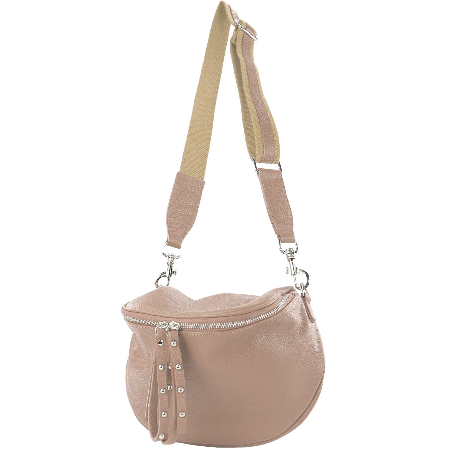 Rosabeige Italy T236, in Handmade de Schultertasche modamoda Echtleder