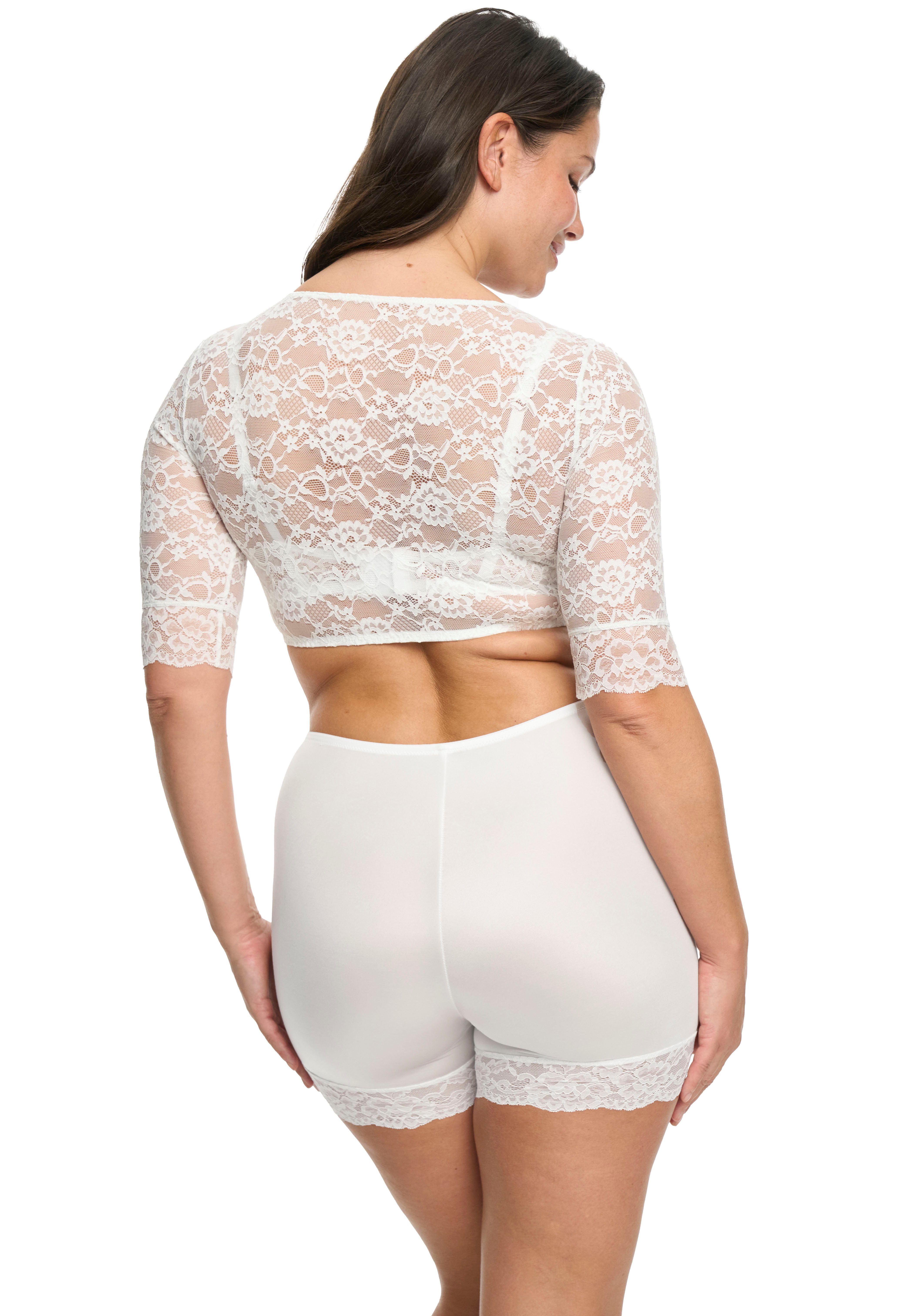 Susa Dirndlbluse Wiesn-Zauber florale Spitze, halbarm, elastisch, V-Ausschnitt, feminin