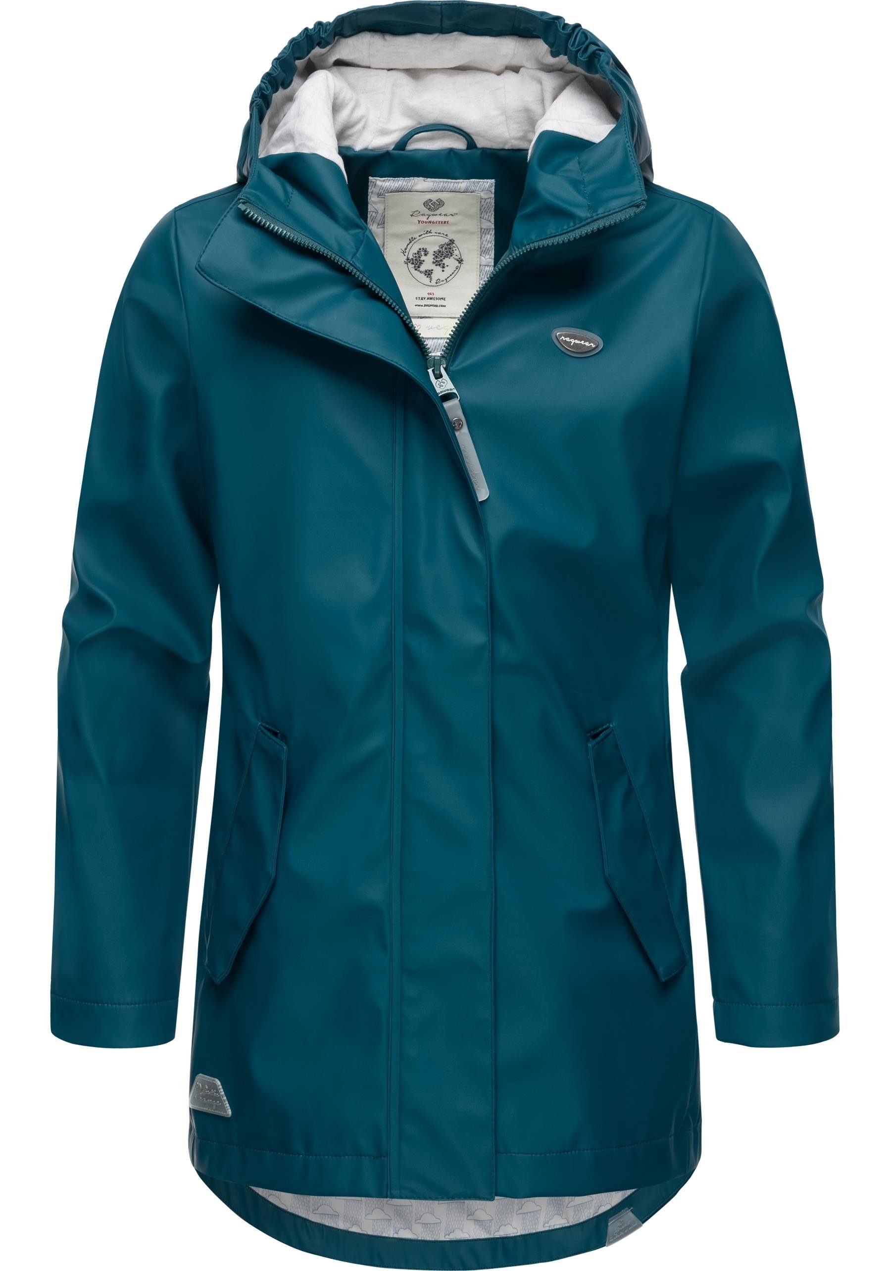 Ragwear Regenmantel Marjanka II stylischer Mädchen Regenparka mit geschweißten Nähten
