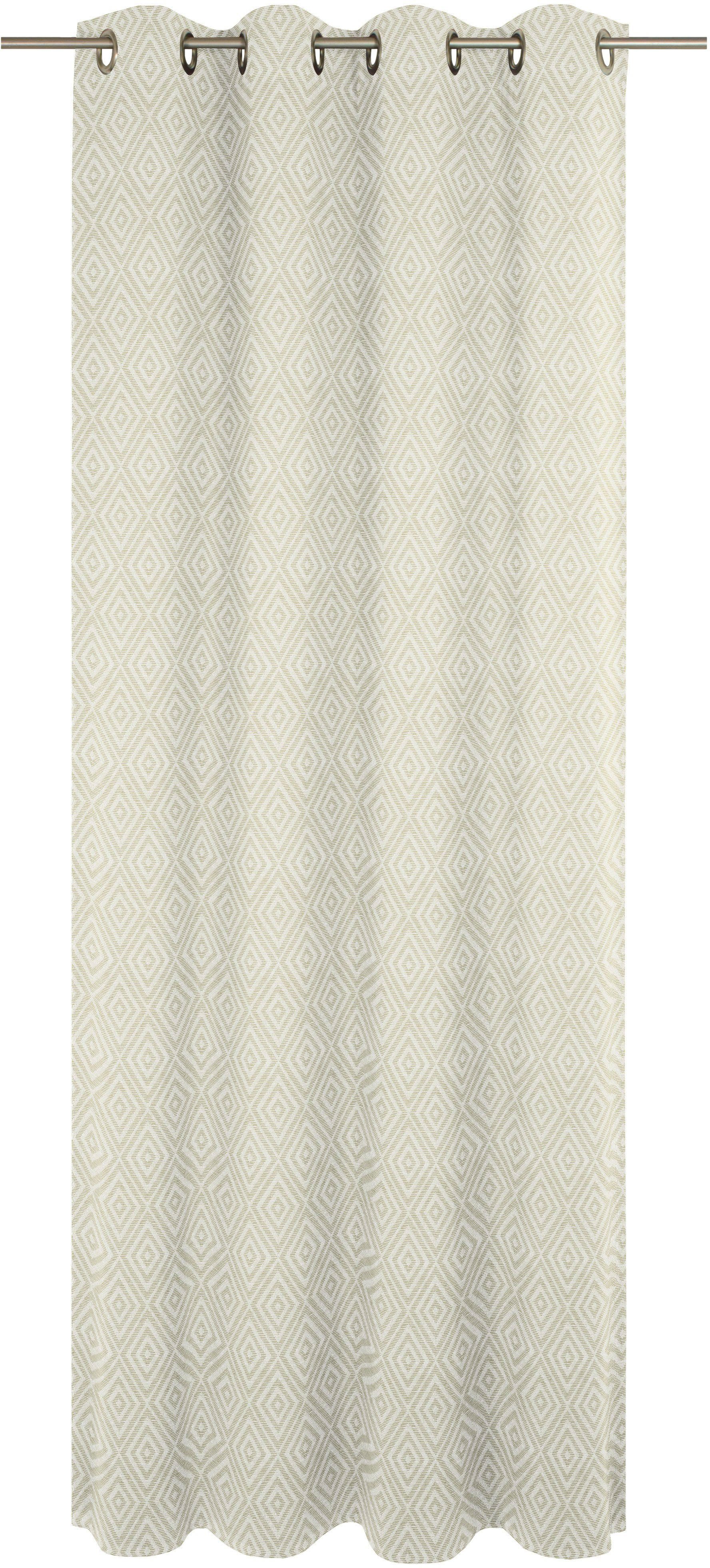 Vorhang Telfort, Wirth, Ösen (1 St), blickdicht, Jacquard grau