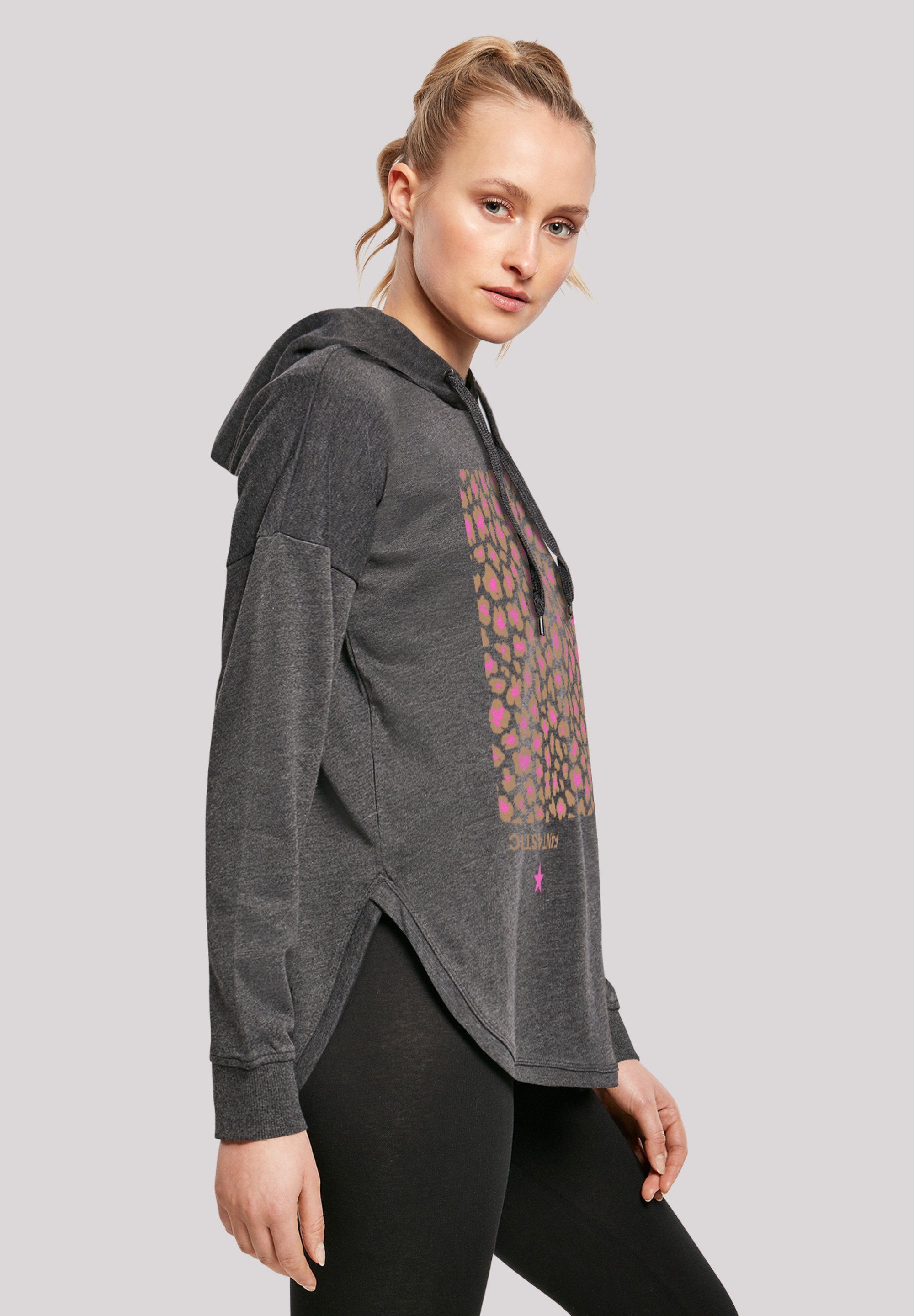 F4NT4STIC Pink Print Kapuzenpullover Leo charcoal