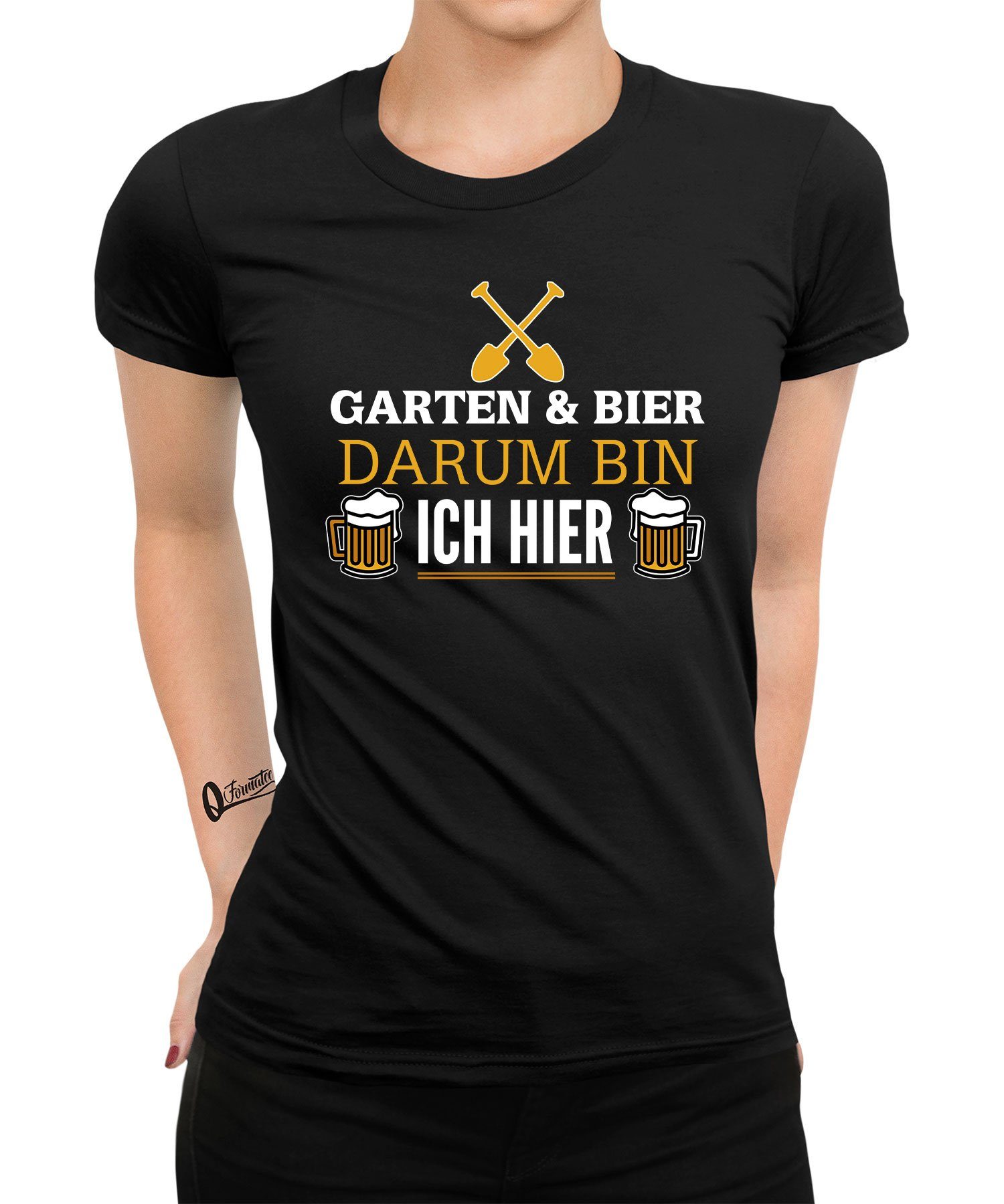 (1-tlg) Bier & Gärtner Kurzarmshirt Damen Formatee Quattro Gartner Hobbygärtner Pflanze T-Shirt