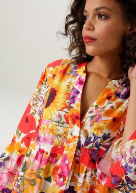 Aniston CASUAL Tunikakleid mit farbenfrohem, großflächigem Blumendruck - NEUE KOLLEKTION