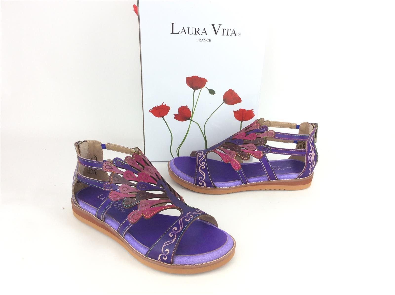 LAURA VITA Reißvers Laura Vita 02 FECLICIEO Sandalette lila, Fersenbereich mit Sandale Damen