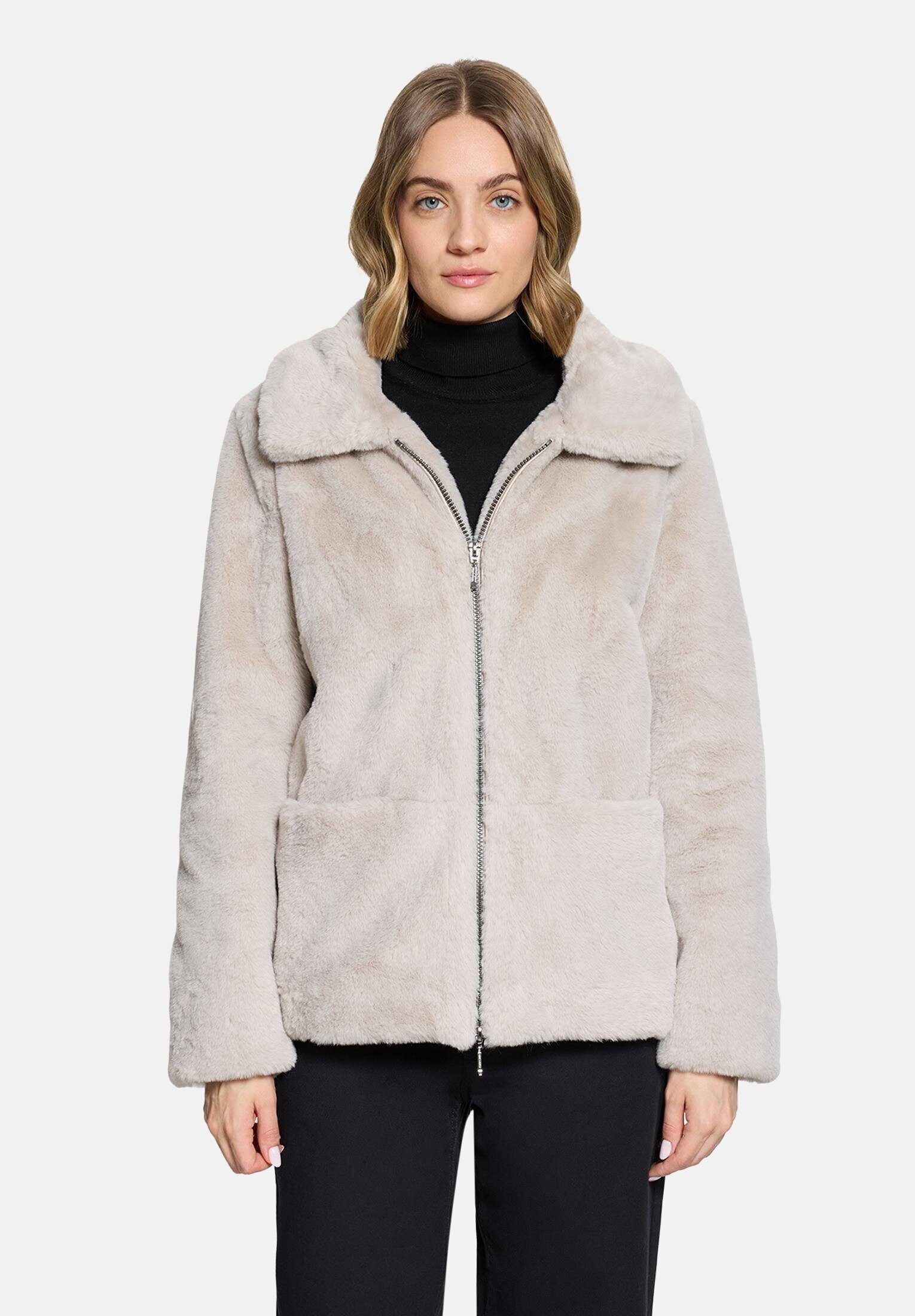 Amber & June Plüschjacke Damen mit abnehmbarem Westenteil – Bild 3 von 5