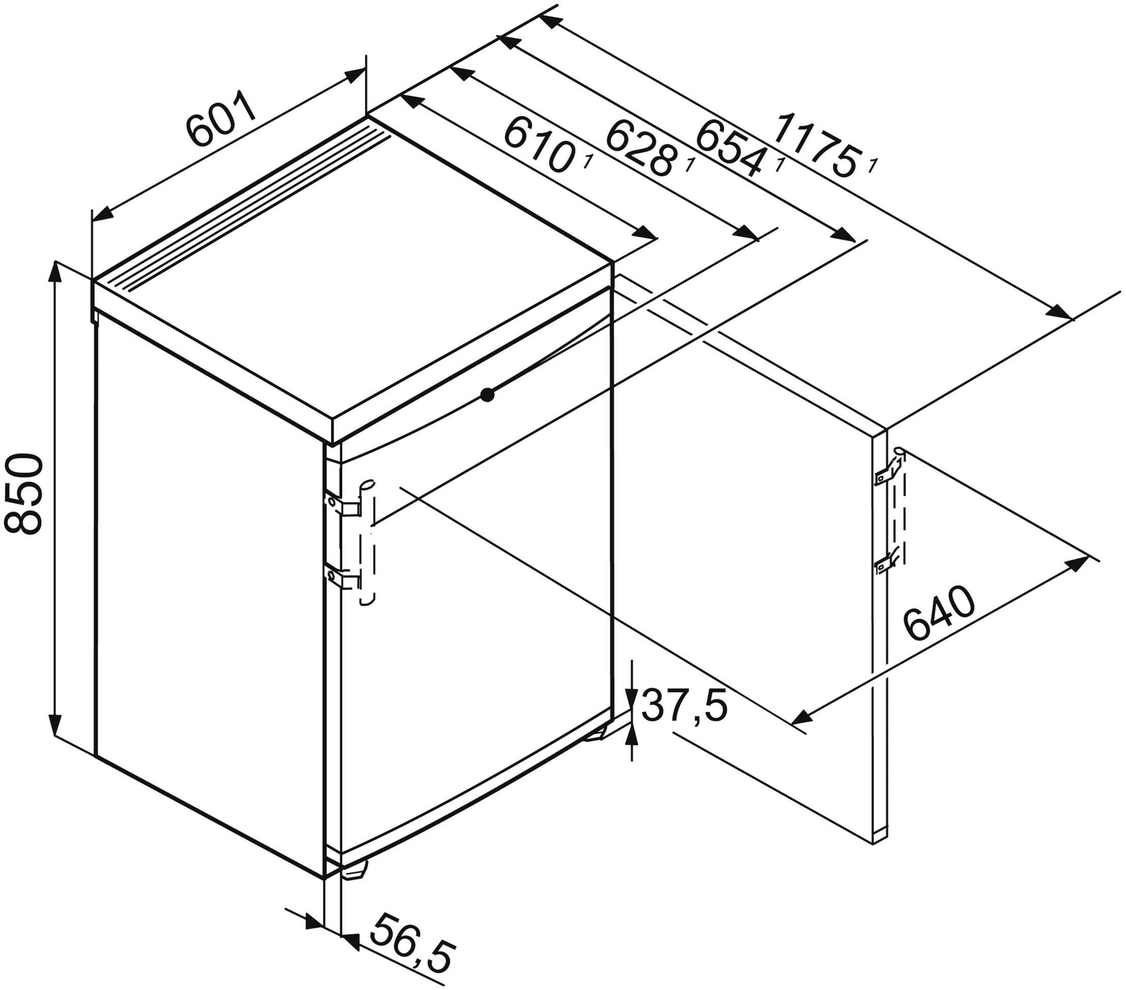 TP 1744-20, breit cm Table hoch, 60,1 Kühlschrank cm Top 85 Liebherr