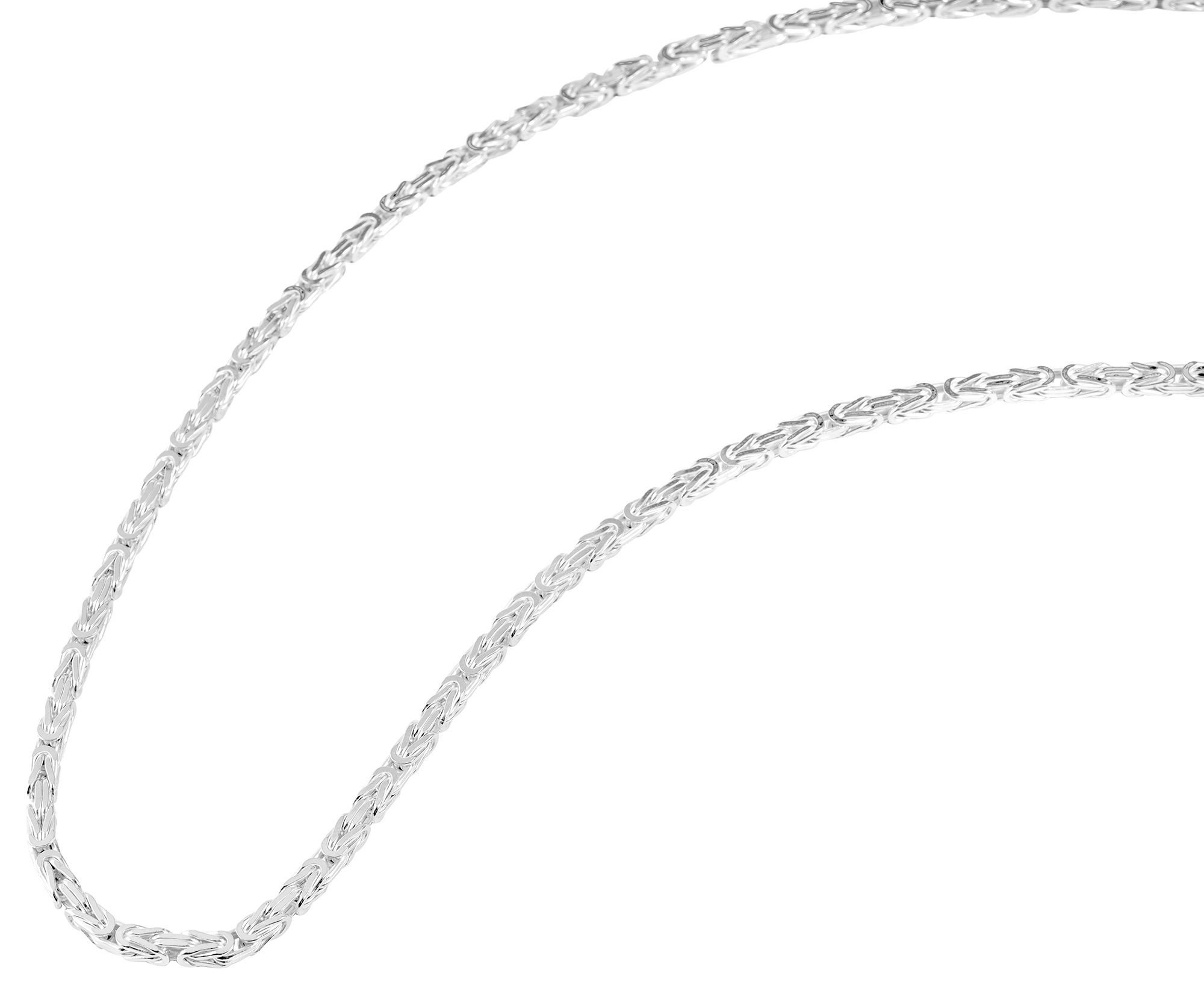 Kette ohne Anhänger Halskette – Königskette aus 925 Silber 50 cm