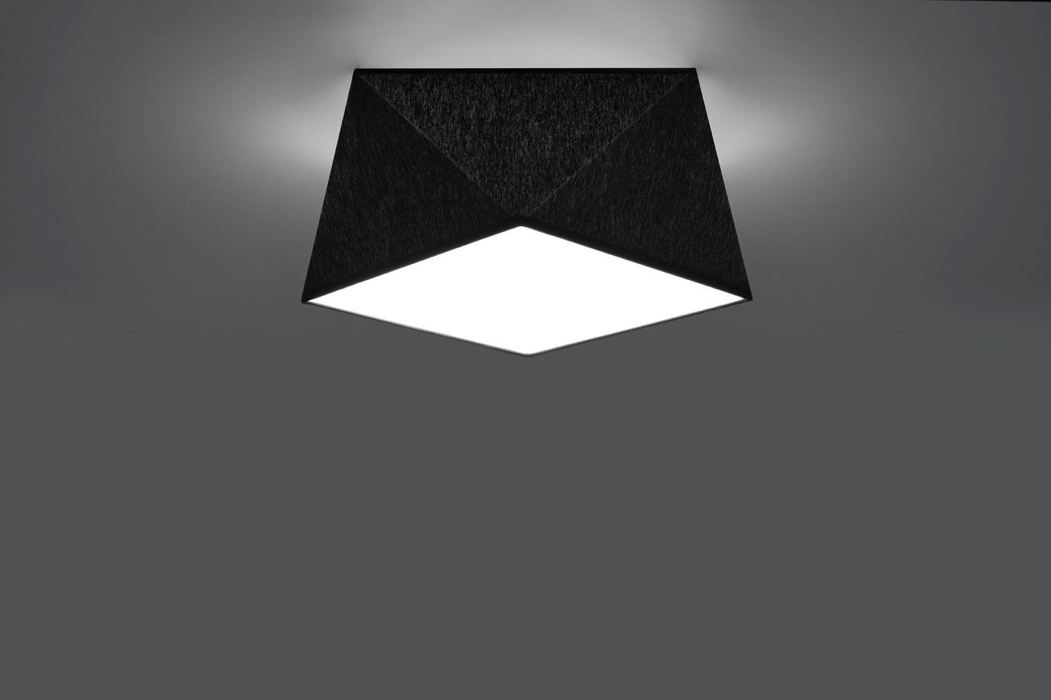 Leuchtmittel, E27 Wohnzimmer Deckenleuchte ohne Schlafzimmer blendarm B:30cm Deckenlampe LYNNDIE, Schwarz Licht-Erlebnisse