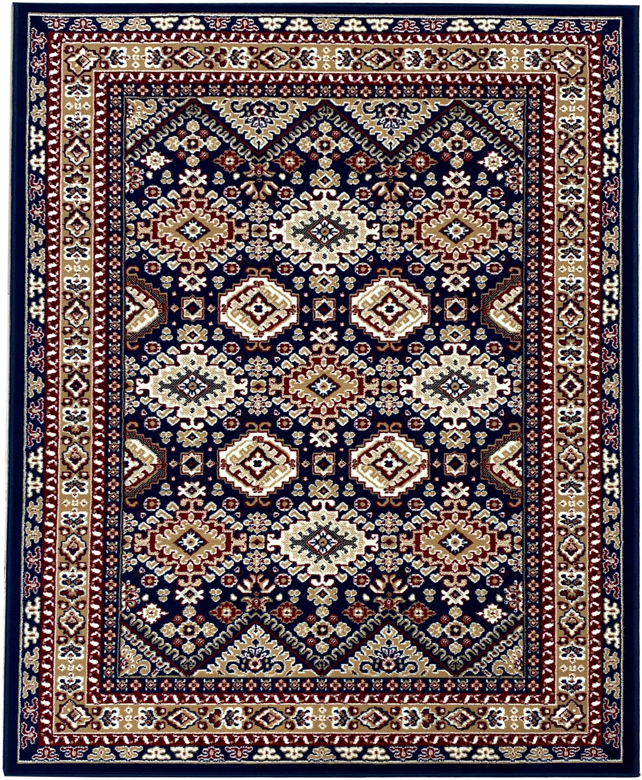 home, blau Teppich Diantha, pflegeleicht, my 9 weich rechteckig, Orient-Optik, Kurzflor, mm, Höhe: mit elegant, Bordüre,