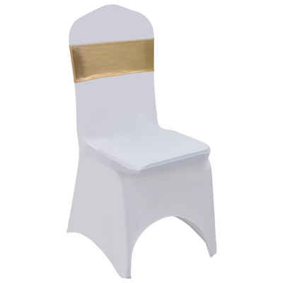 Hussen-Set 25 Stk. Dehnbare Stuhlbänder mit Diamantenschnalle Golden, furnicato