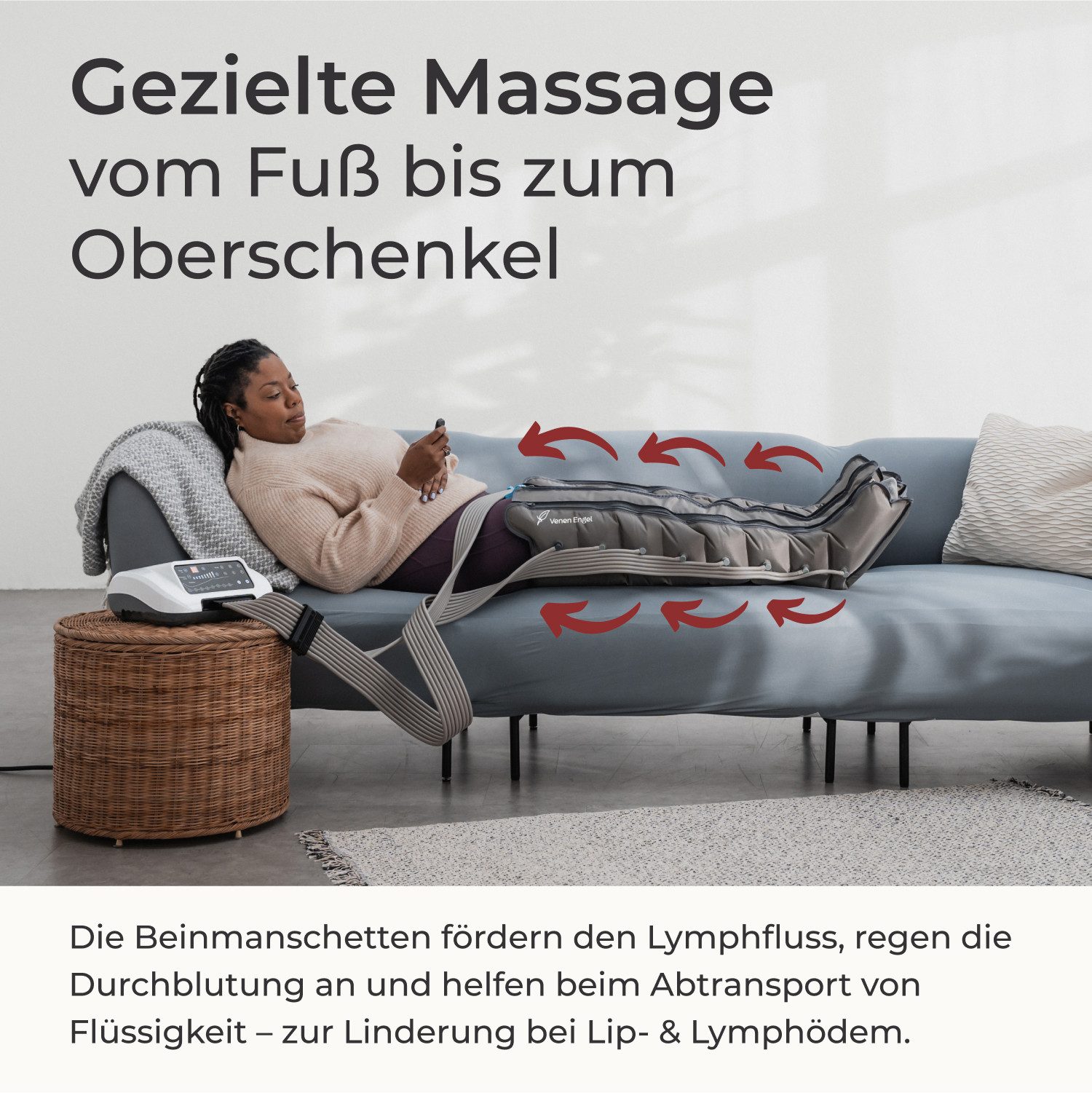 Venen Engel Massagegerät Venen Engel 8 Premium mit Beinmanschette, Medizinisch zertifiziert – Bild 3 von 5