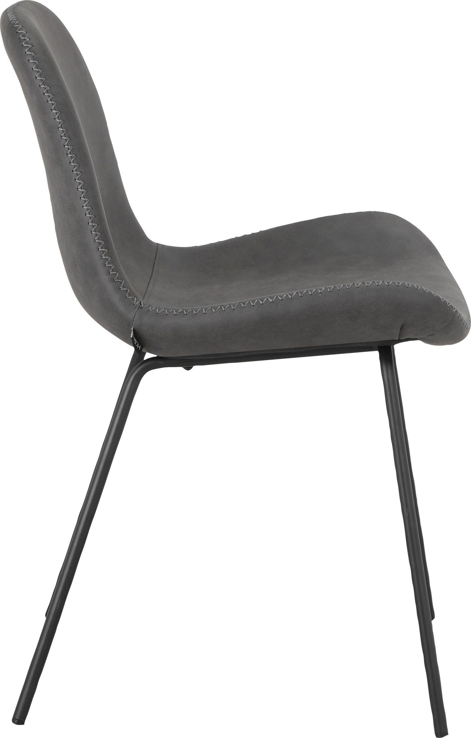 loft24 Esszimmerstuhl Sonny (2er-set, 2 St), Stuhl Set, Mikrofaserbezug, Metallbeine, Lederoptik, Polsterstuhl