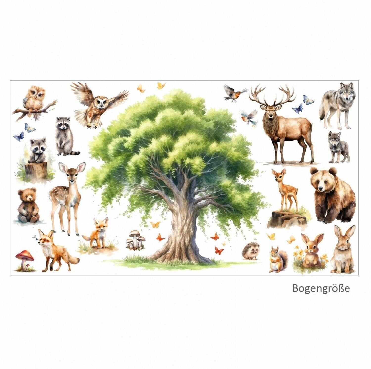 nikima Wandtattoo 247 Wandtattoo Waldtiere Aquarell günstig online kaufen