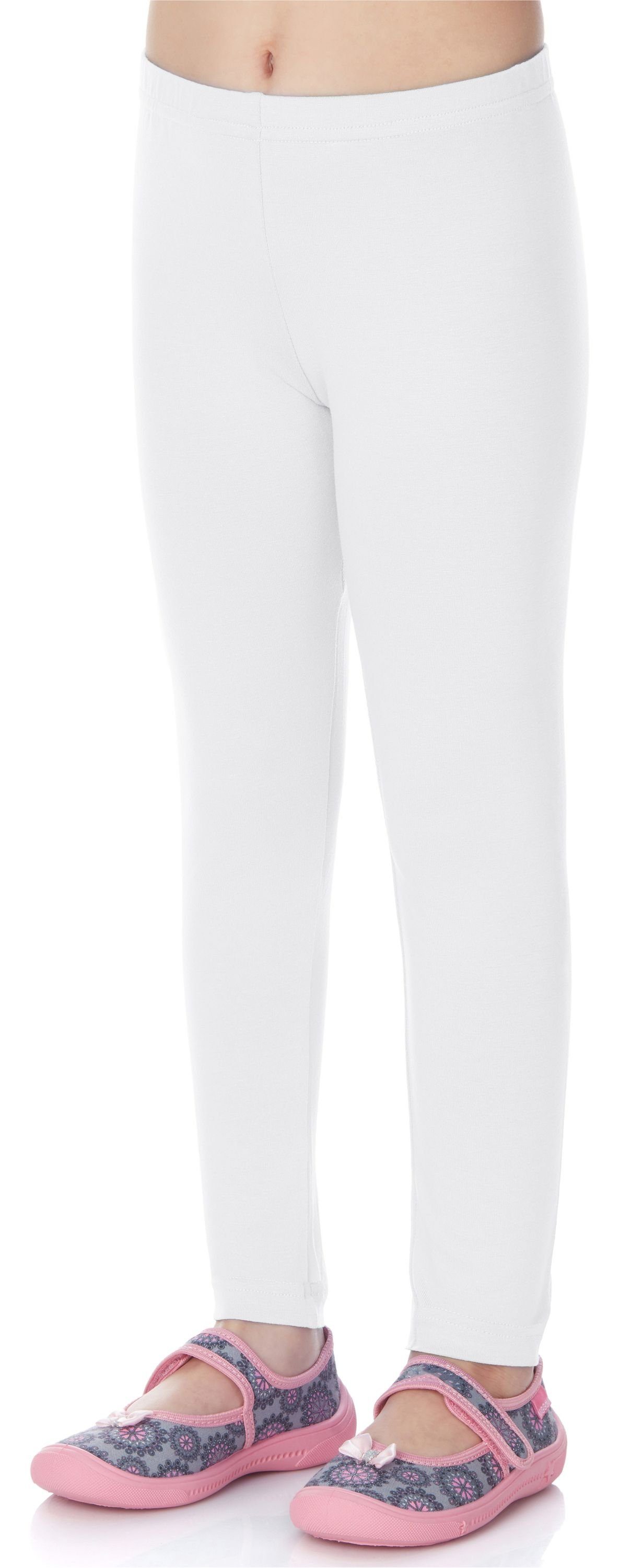Merry Style Leggings Mädchen Lange Leggings aus Viskose MS10-130 (1-tlg) elastischer Bund Weiß