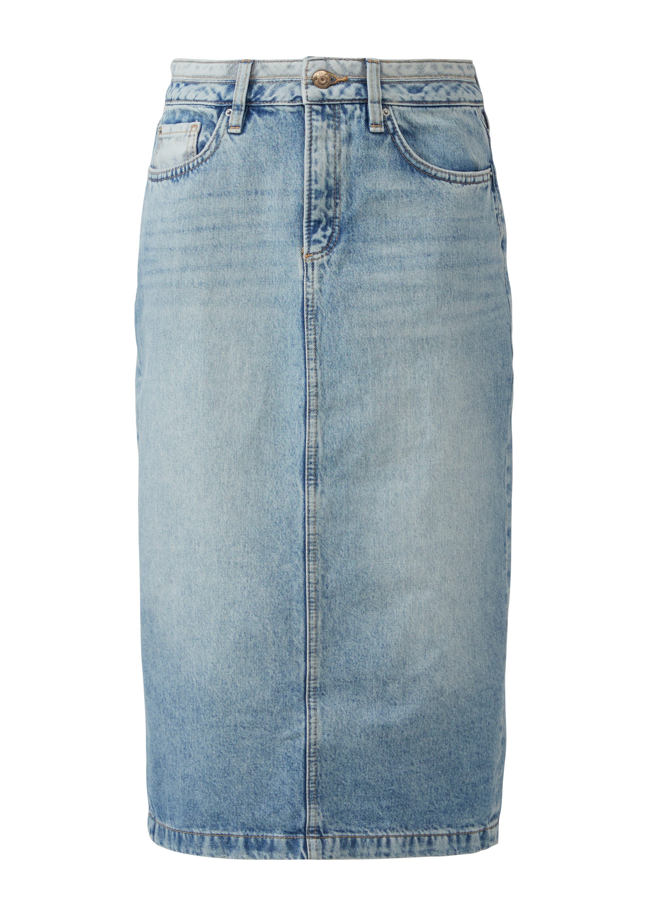 QS Midirock Rock Denimrock in Midilänge günstig online kaufen