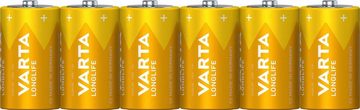 VARTA LONGLIFE Alkaline Batterie D Mono LR20 6er Batterien Pack Batterie, (1,5 V, 6 St)