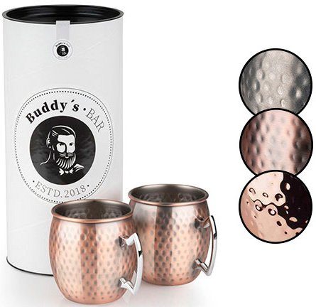 Becher Buddy's hochwert. Edelstahl, Mule Moscow ml, 500 Buddy´s Bar, Becher, Edelstahl, Hammerschlag-Effekt