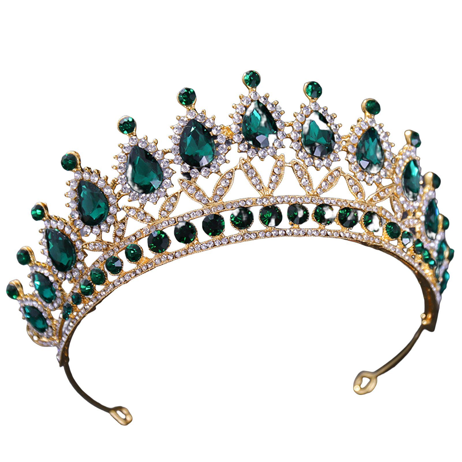 Dekorative Diadem Brautkrone Strass Kopfbedeckung, funkelnde Strass Tiara (1-tlg), Verstellbare Tiara für Braut Brautjungfer Prinzessin Kostüm