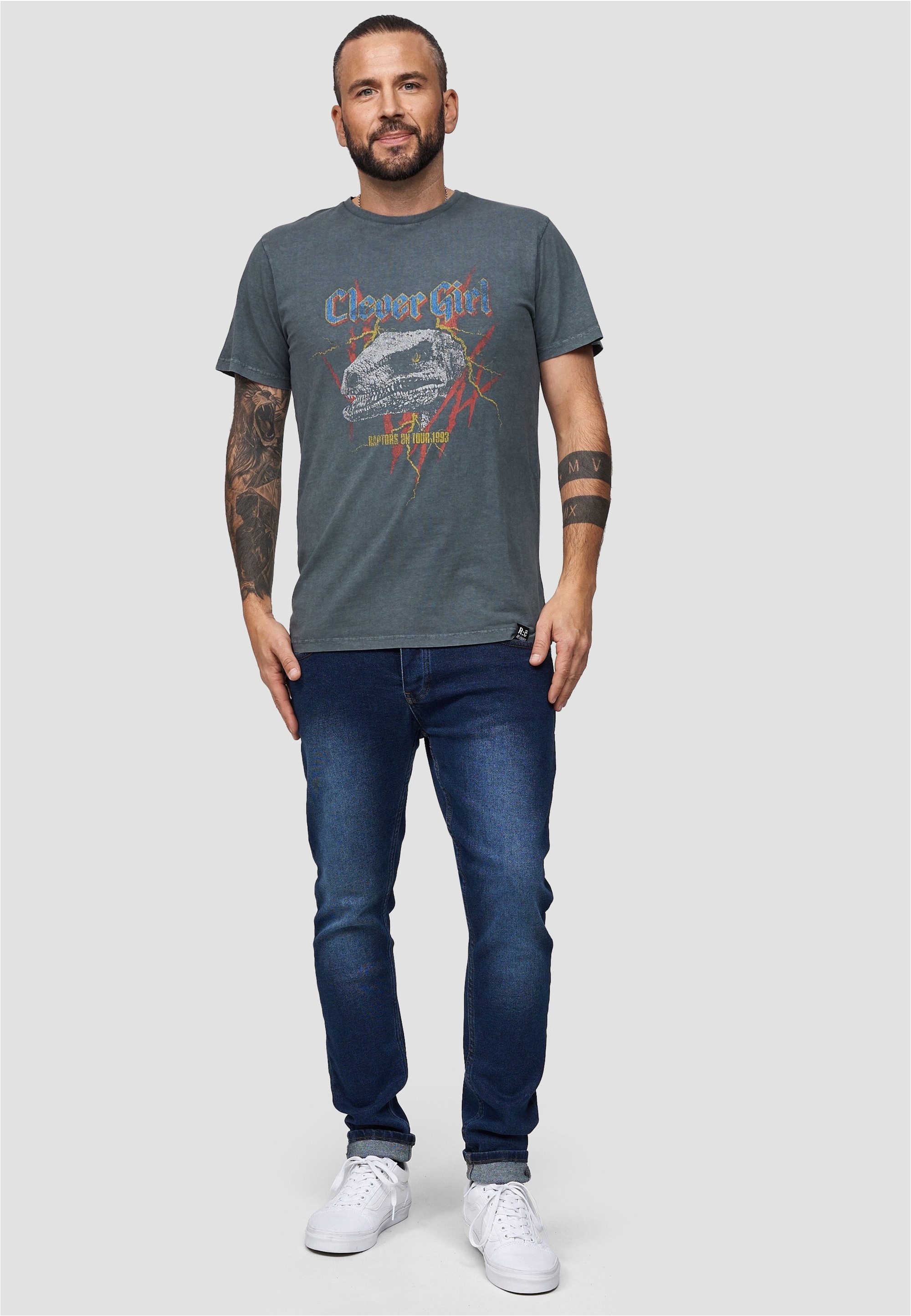 Recovered T-Shirt Jurassic Park T-Rex Rock im zeitlosen Design