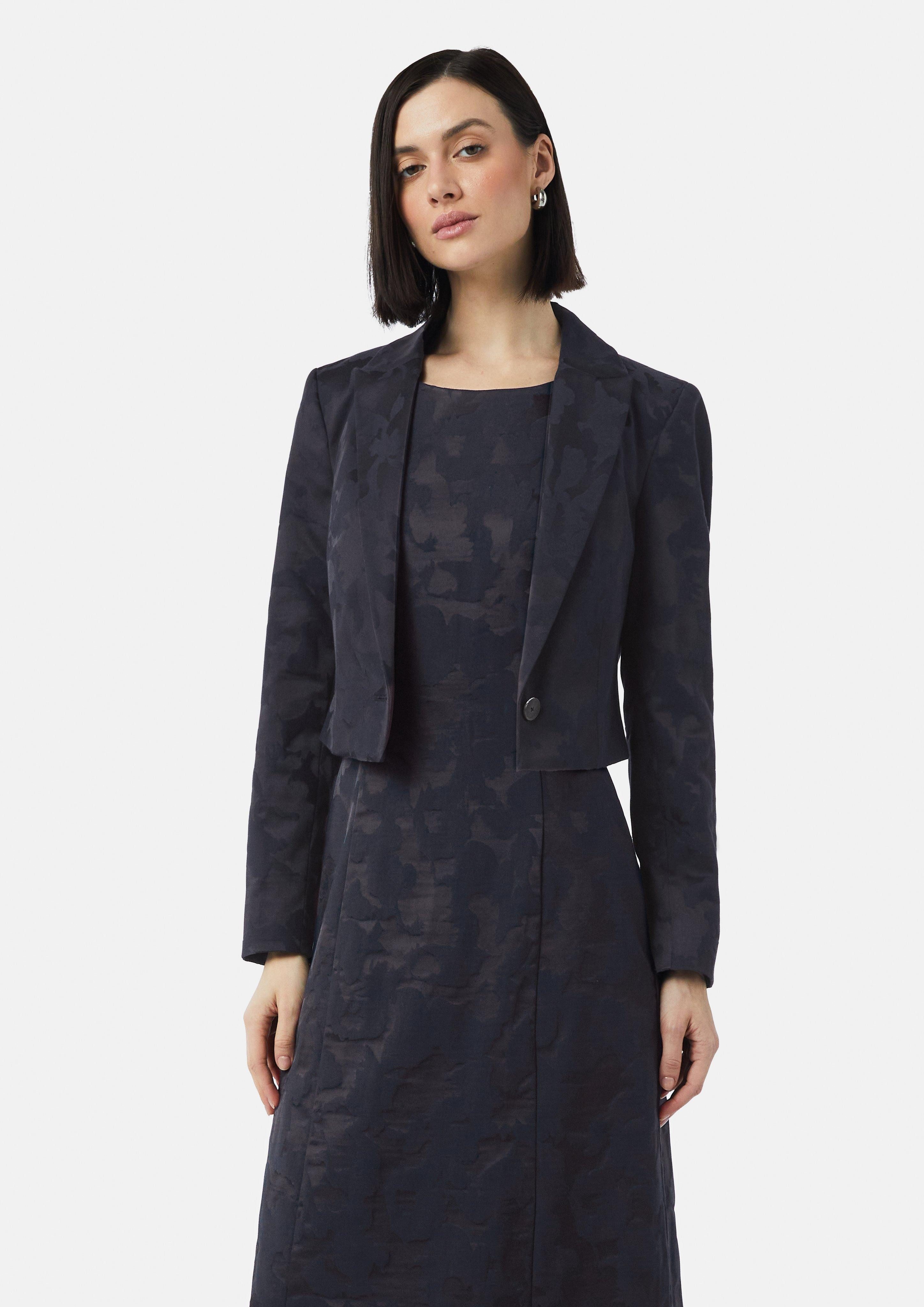 Blusenblazer Kurzer Jacquard-Blazer