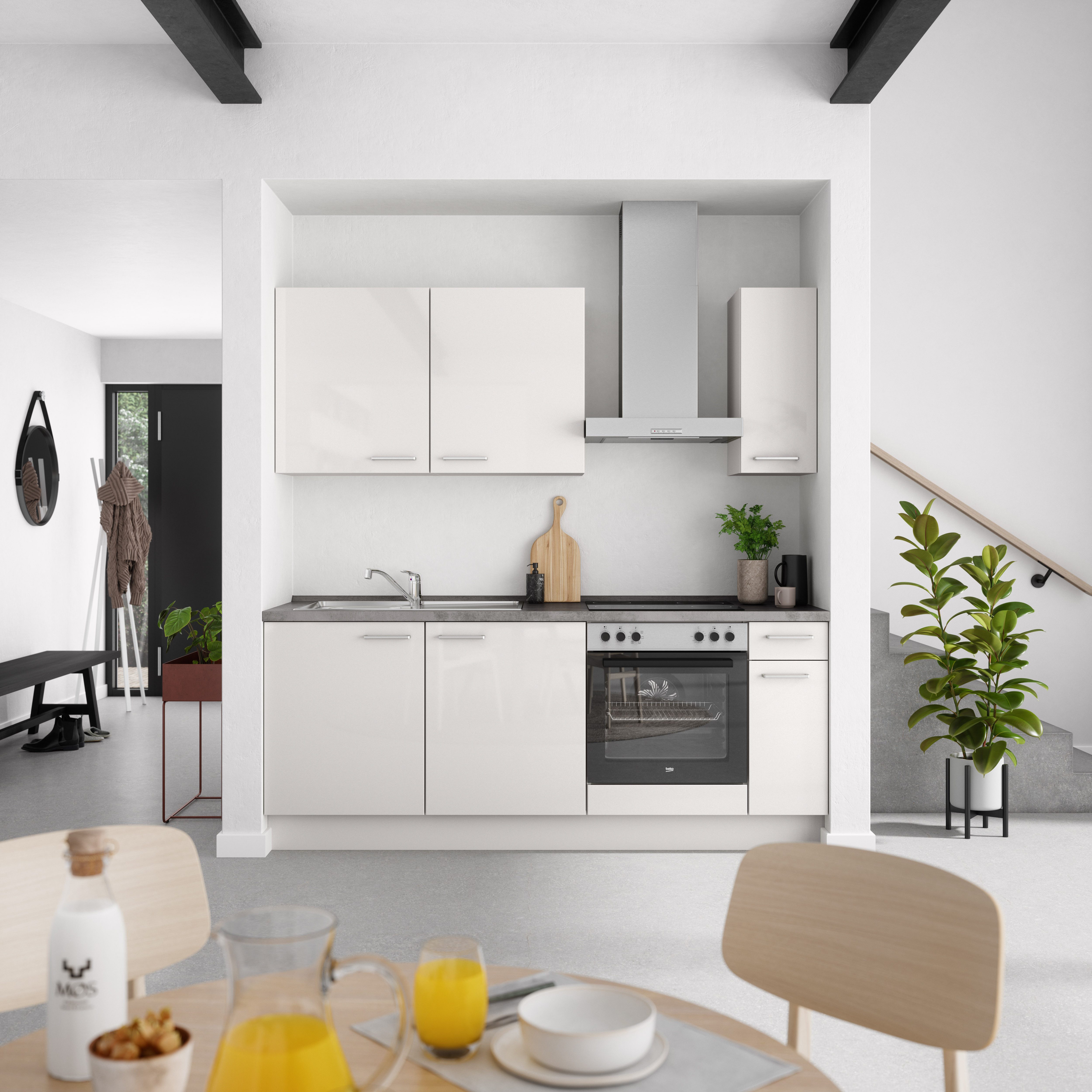 nobilia® Küchenzeile "Flash I", NEU: individuell anpassbar mit gratis Profi-Beratung, vormontiert, Breite 210 cm, Ausrichtung wählbar, wahlw. mit E-Geräten
