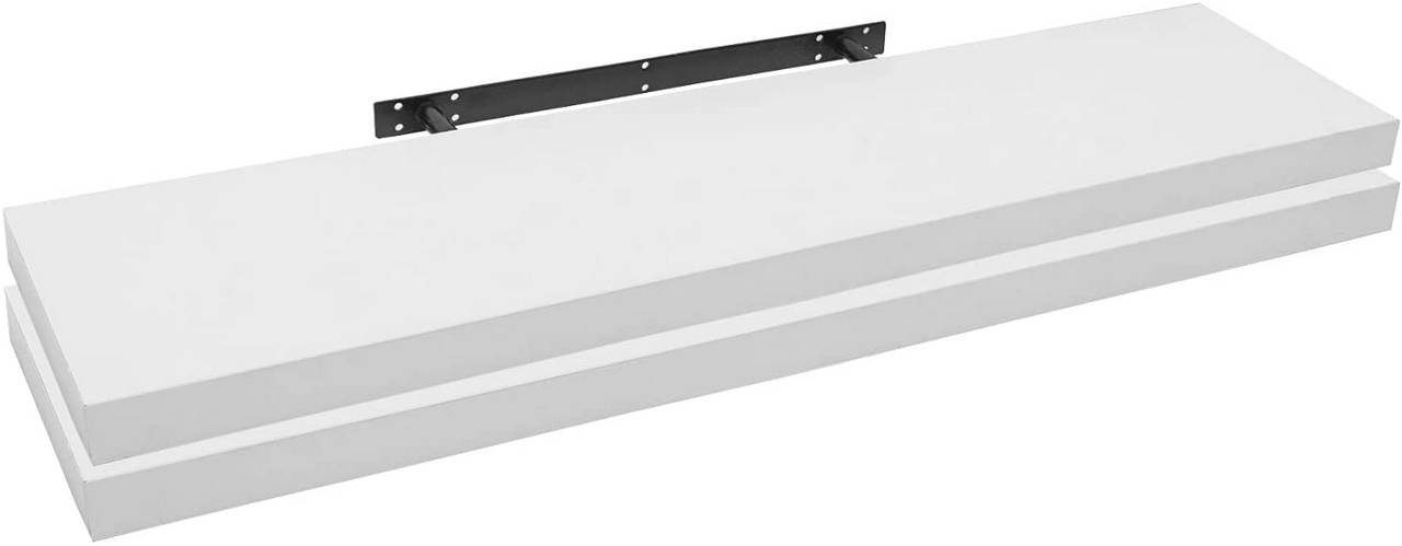 Woltu Wandregal, 2er-Set Wandboard CD DVD Regal Bücherregal Holz Board