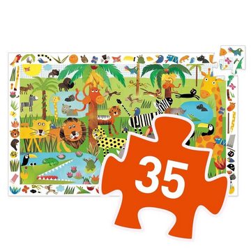 DJECO Spiel, DJ07590 Wimmelpuzzle - Der Dschungel, 35 Teile