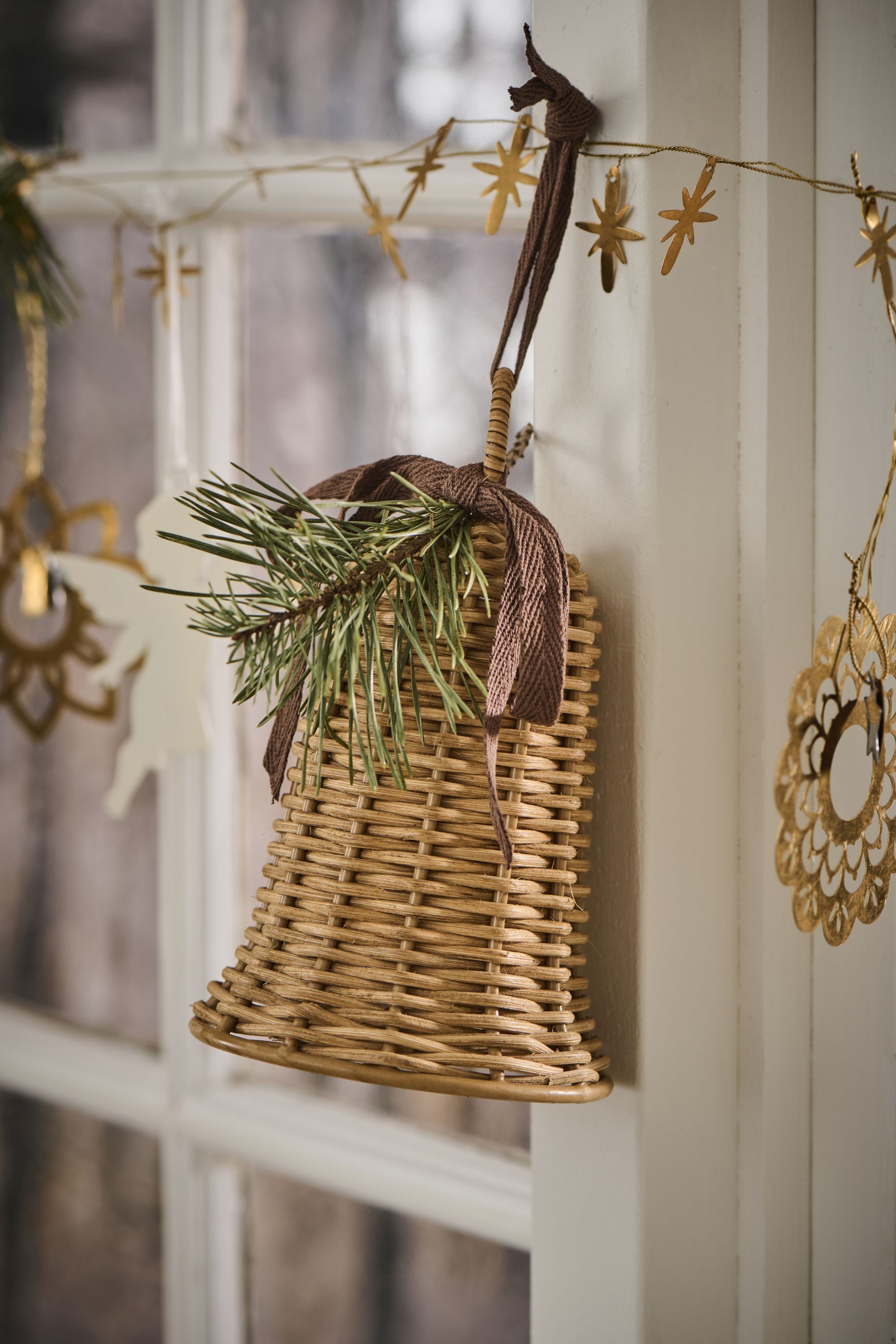 Ib Laursen Christbaumschmuck Ib Laursen - Glocke Cane Rattan H 16,5cm Weihnachtsdeko 30949-00