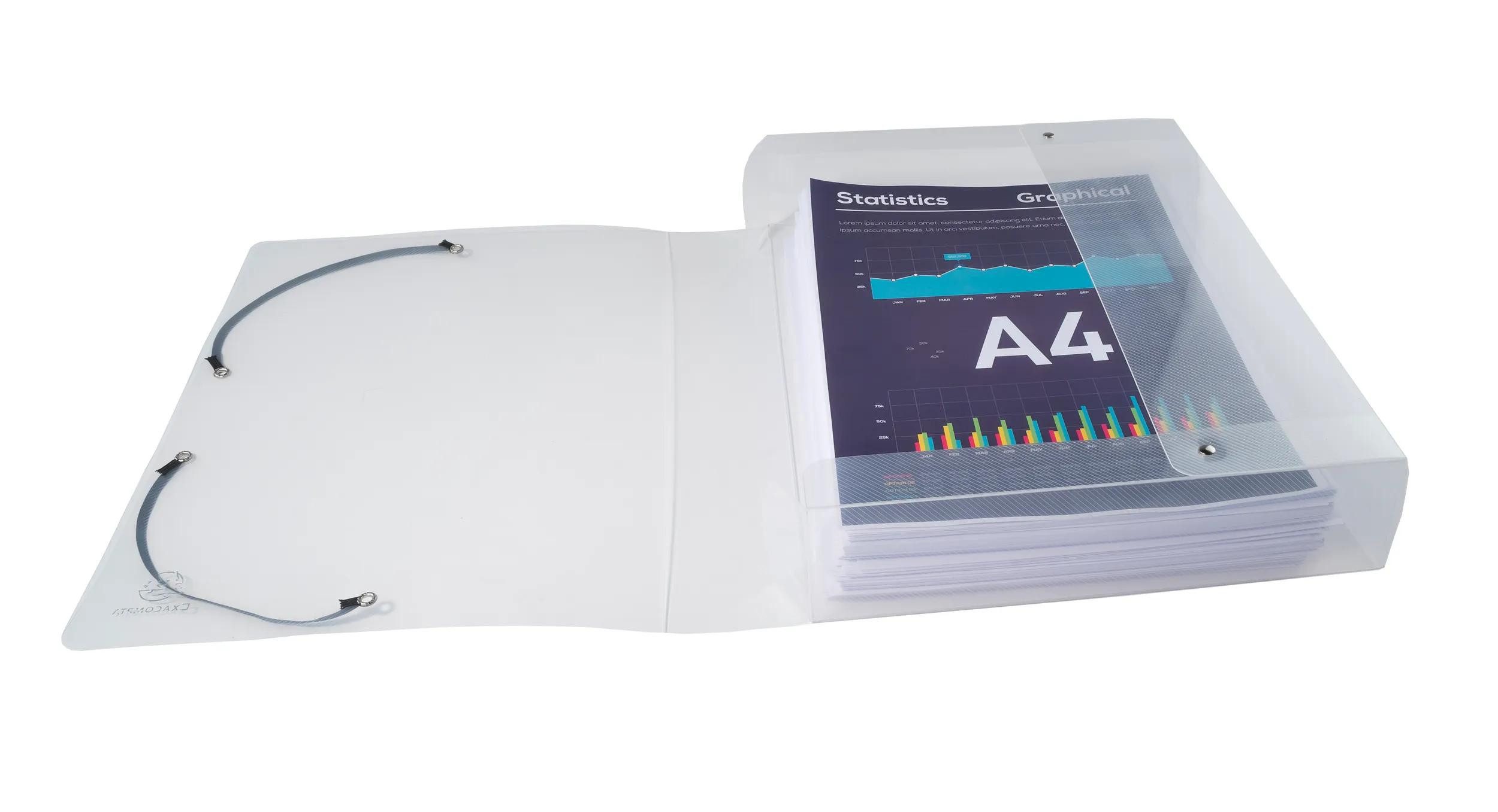 EXACOMPTA Archivcontainer 8x Archivbox PP 700µ Rücken 60mm 25x33 cm A4 Crystal Kristall 5982E, Archivboxen
