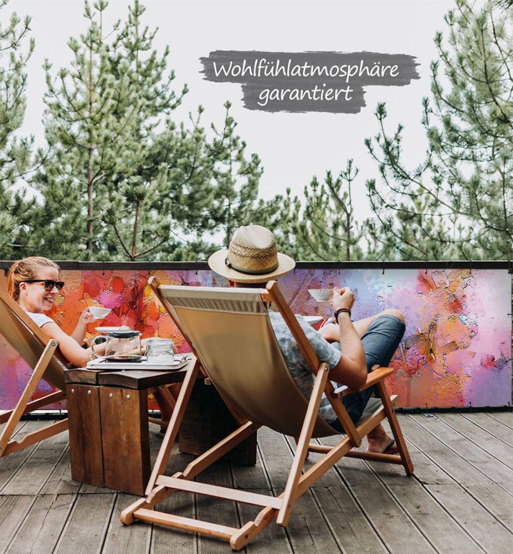 Thumbnail - MyMaxxi Sichtschutzelement Balkonbanner Bunter Herbst Balkon Sichtschutz Garten, (Bambus grün)