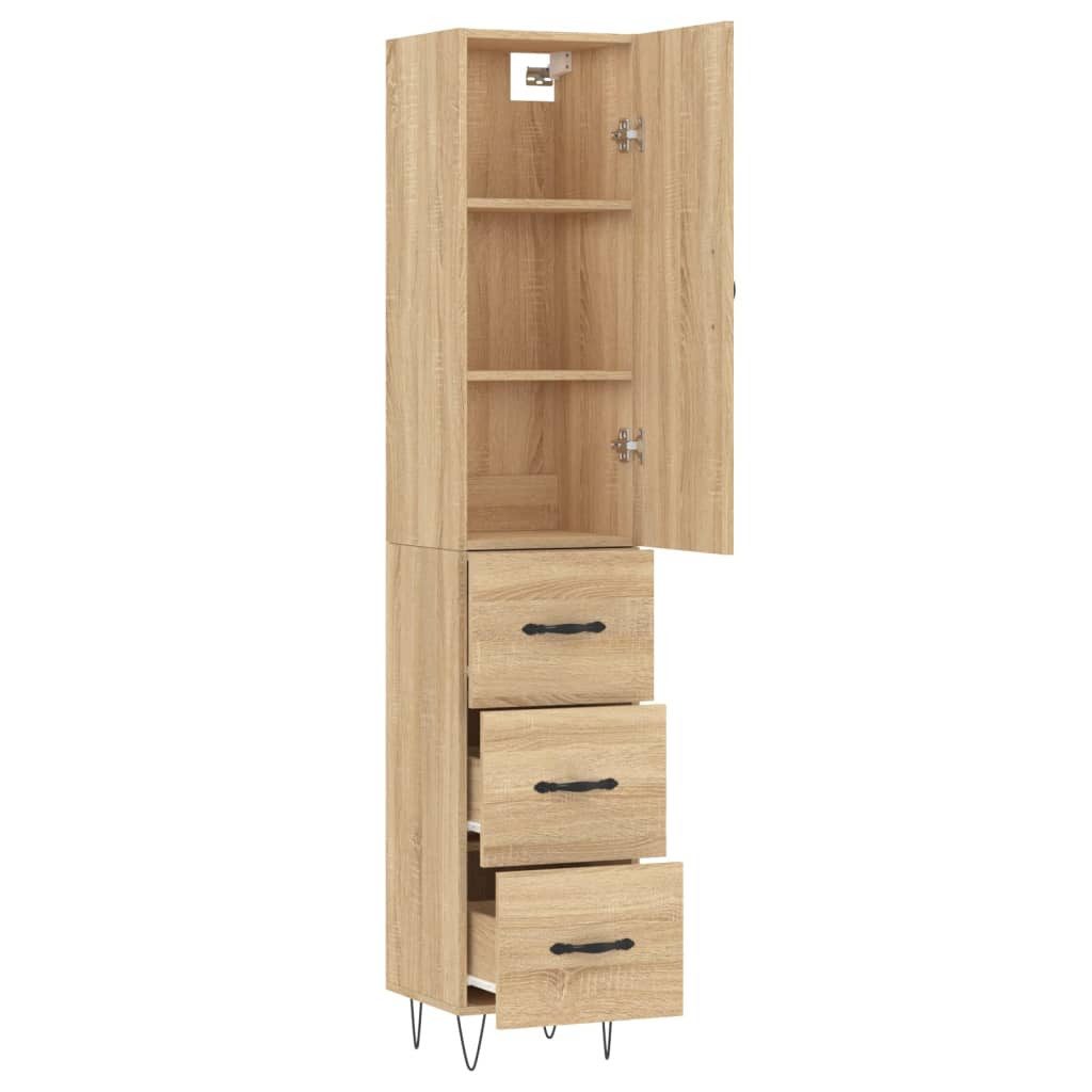 vidaXL Highboard Hochschrank Highboard Buffetschrank Anrichte Sonoma-Eiche 34,5x34x180