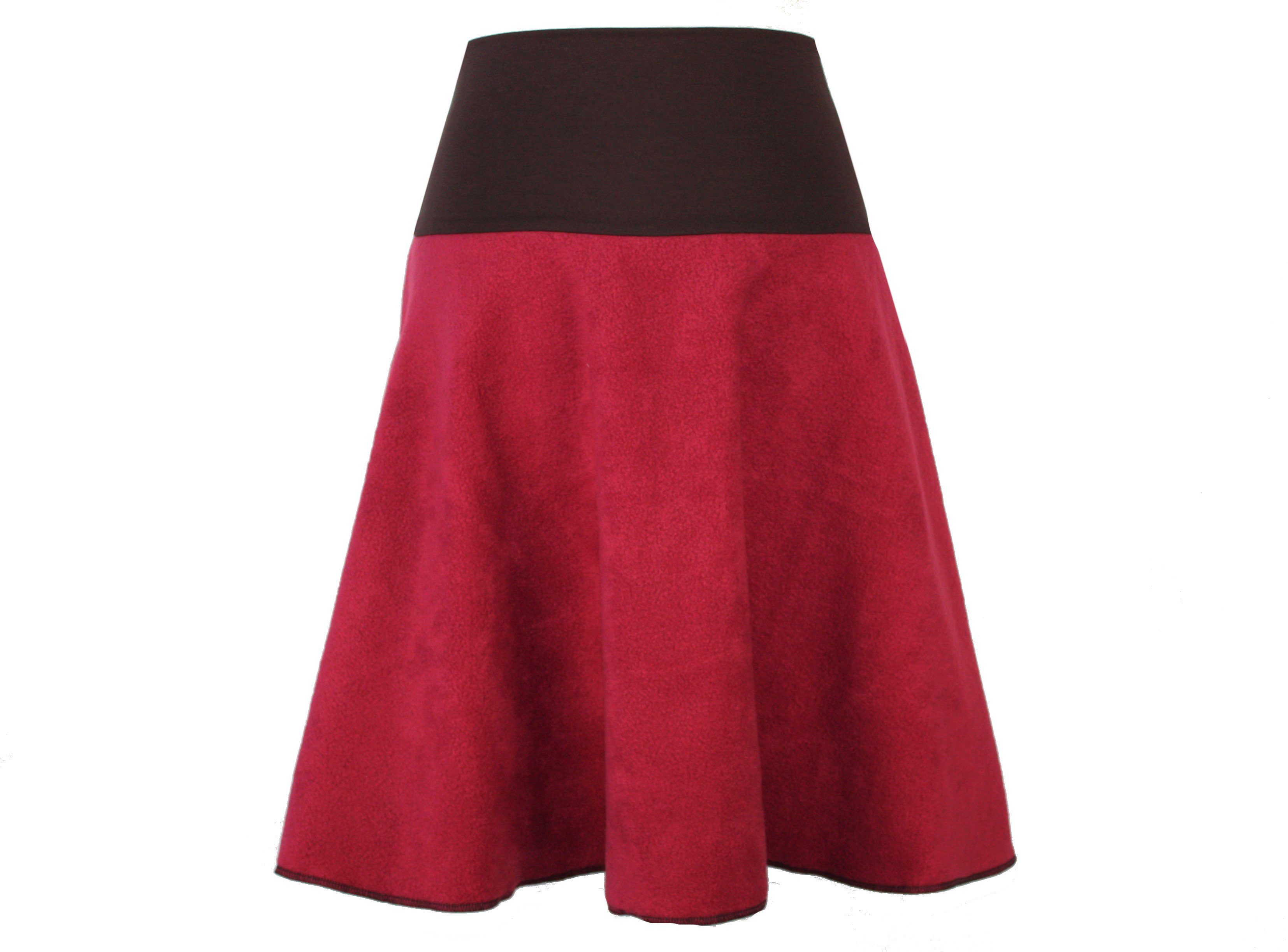 dunkle design A-Linien-Rock Fleece 57cm elastischer günstig online kaufen