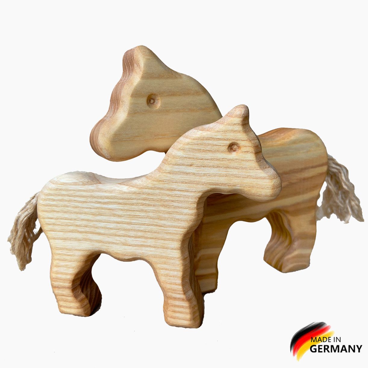 Madera Spielzeuge Greifspielzeug Holzpferd Die 2 kleinen Stromberger (spar set, 1-tlg., 1 pferd mit fohlen), Handwerkskunst aus Westfalen