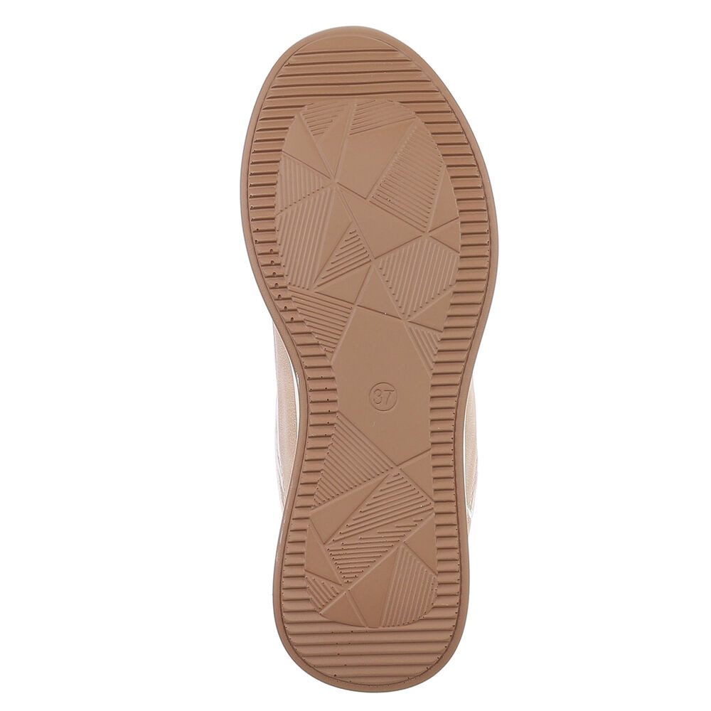 Ital-Design Damen Low-Top Freizeit Sneaker (88577367) Keilabsatz/Wedge Sneakers Low in Hellbraun