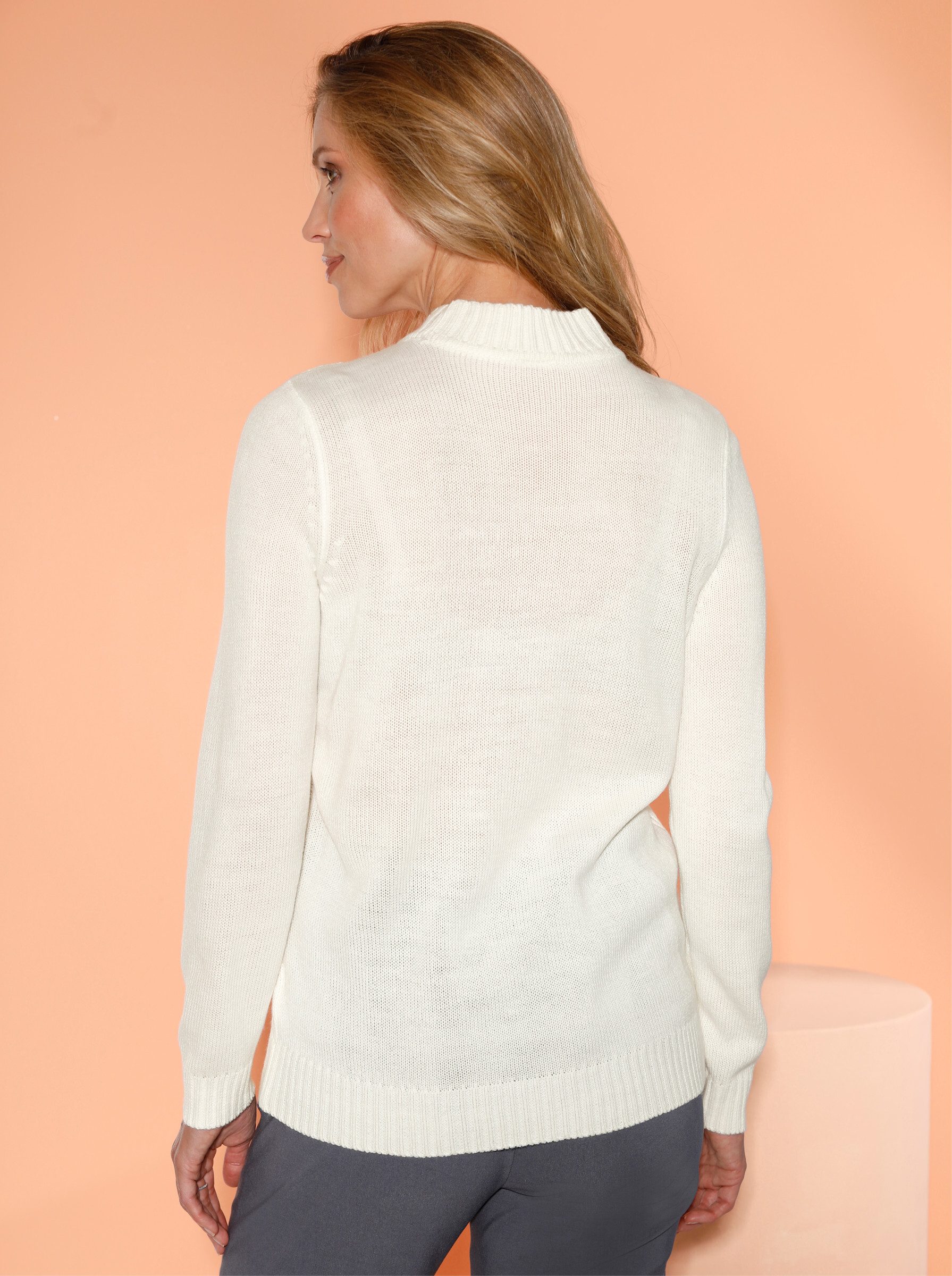 Sieh an! Strickpullover Stehkragenpullover günstig online kaufen