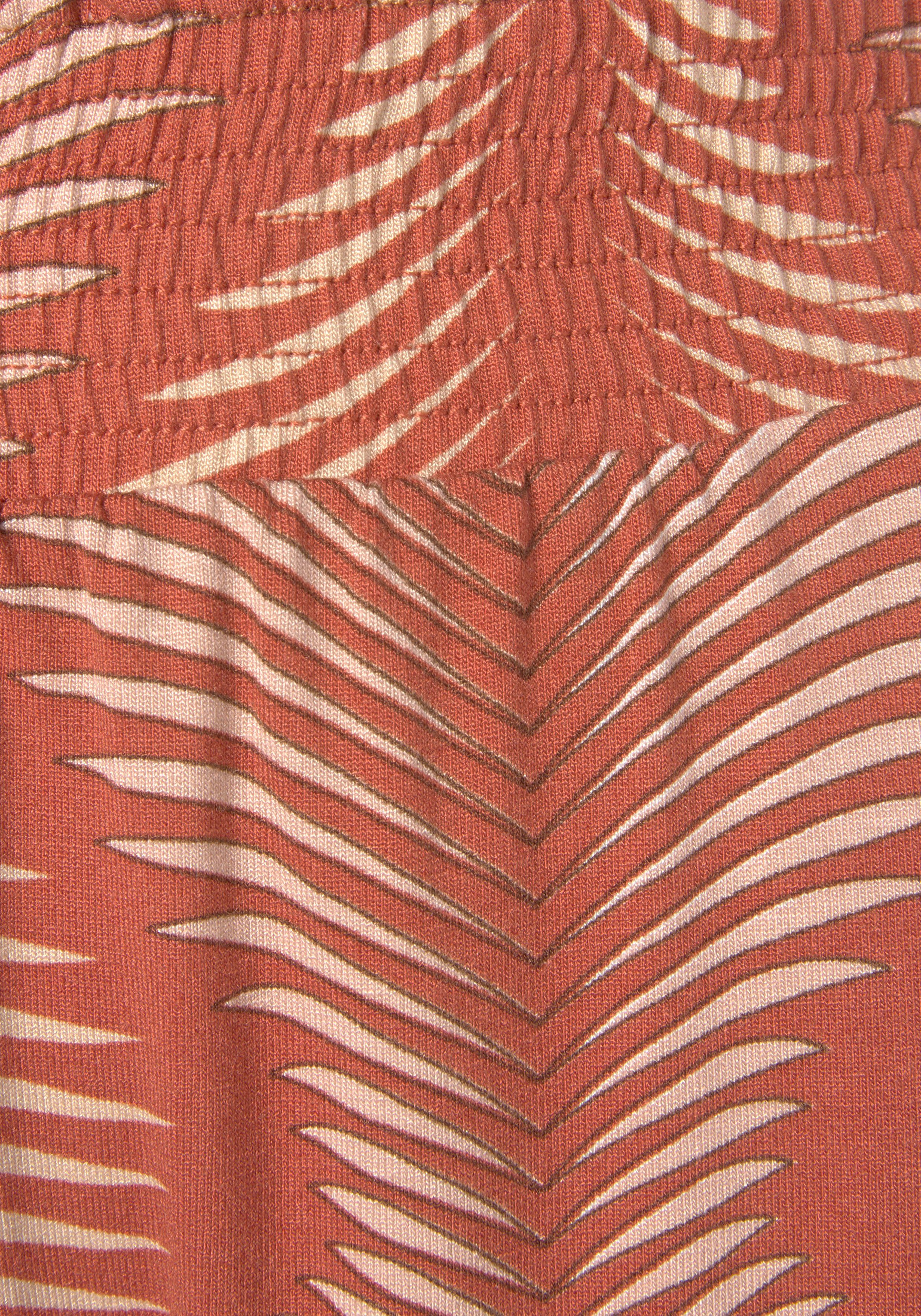 LASCANA Allover-Druck Terracotta bedruckt mit Pyjamahose graphischen