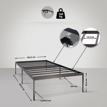 CLP Metallbett Fargo, robustes Bettgestell mit Lattenrost & Stauraum