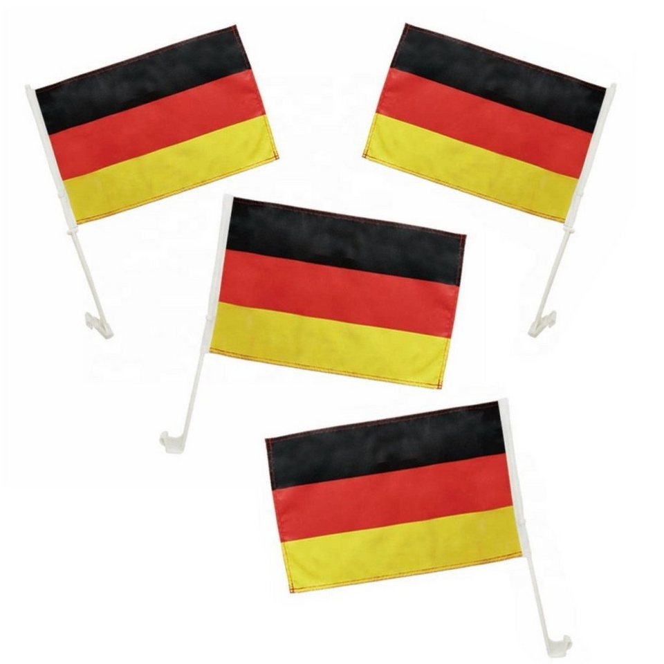 ARLI Flagge 4x Autoflagge Deutschland 45x30cm Robust Deutschlandflagge für  Auto Fahne Autofahne (Autoflagge, 4-St., Spar Set), 45x30cm dicker Stab  inklusive Halterungs-Clip