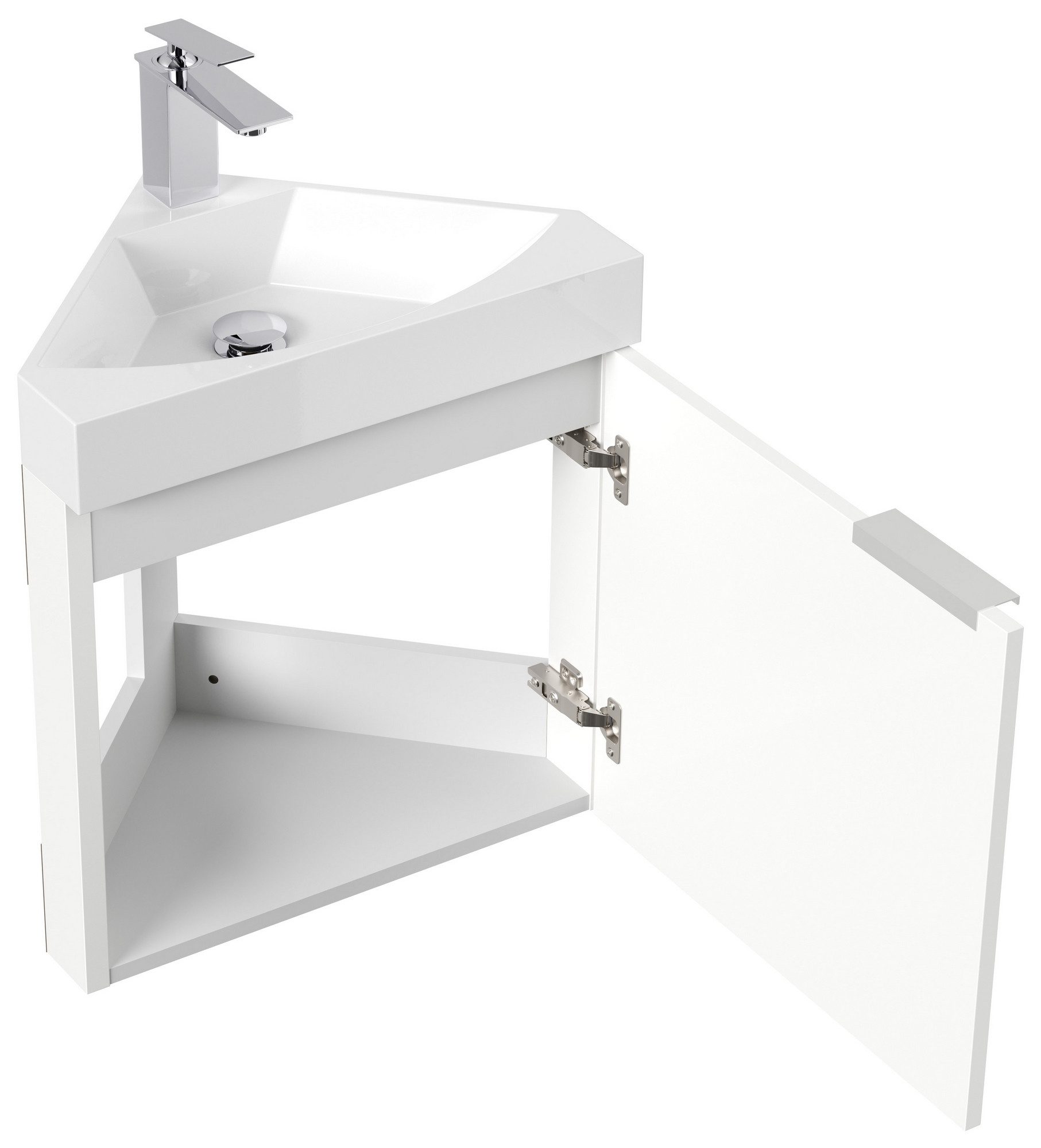Posseik Badmöbel-Set Badezimmer Raumspar Eck-Waschplatz "Delta" günstig online kaufen